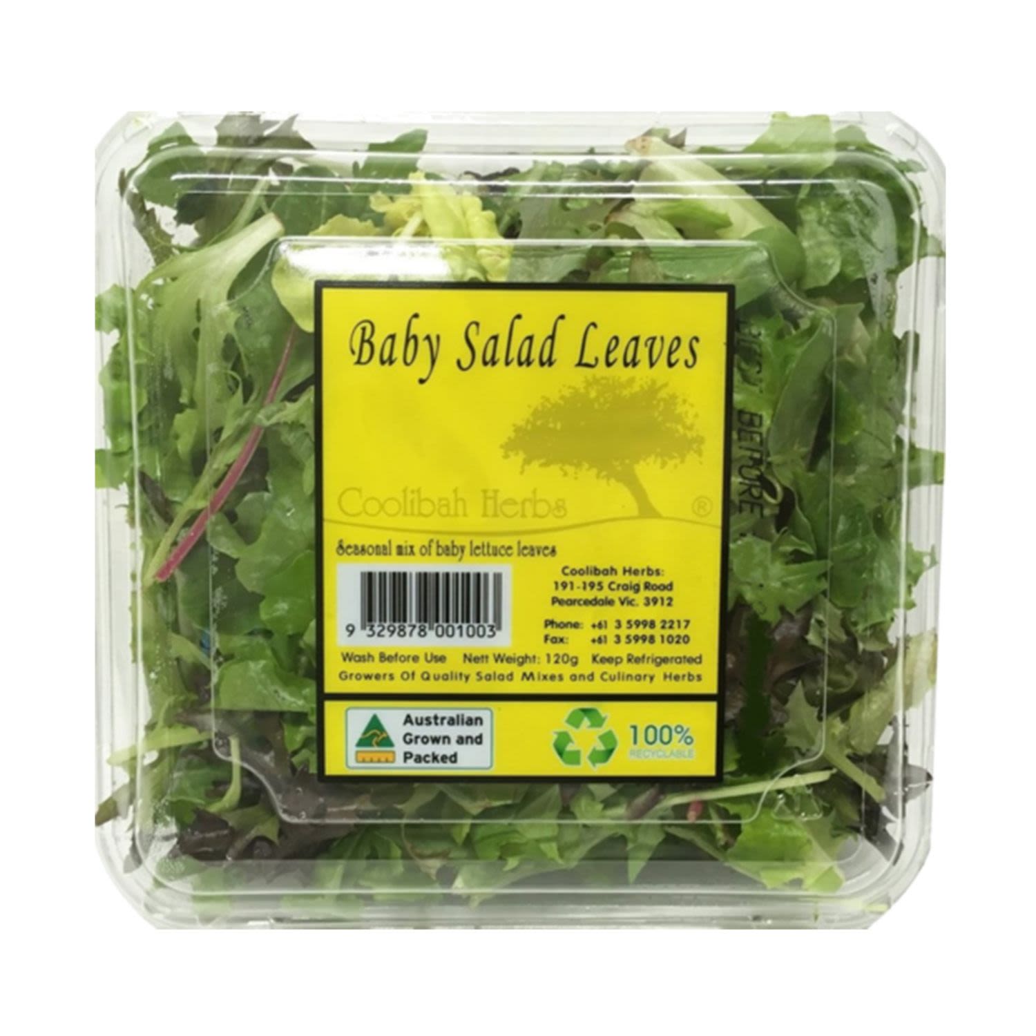 Coolibah Baby Salad Leaves, 120 Gram