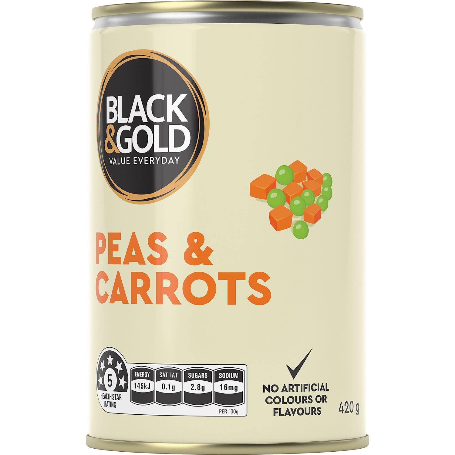 Black & Gold Peas And Carrot