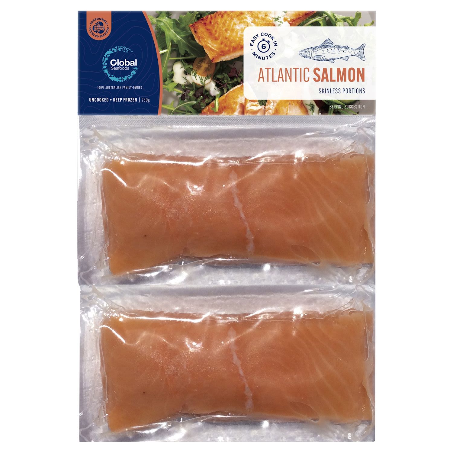 Global Salmon Skin Off Twin Pack
