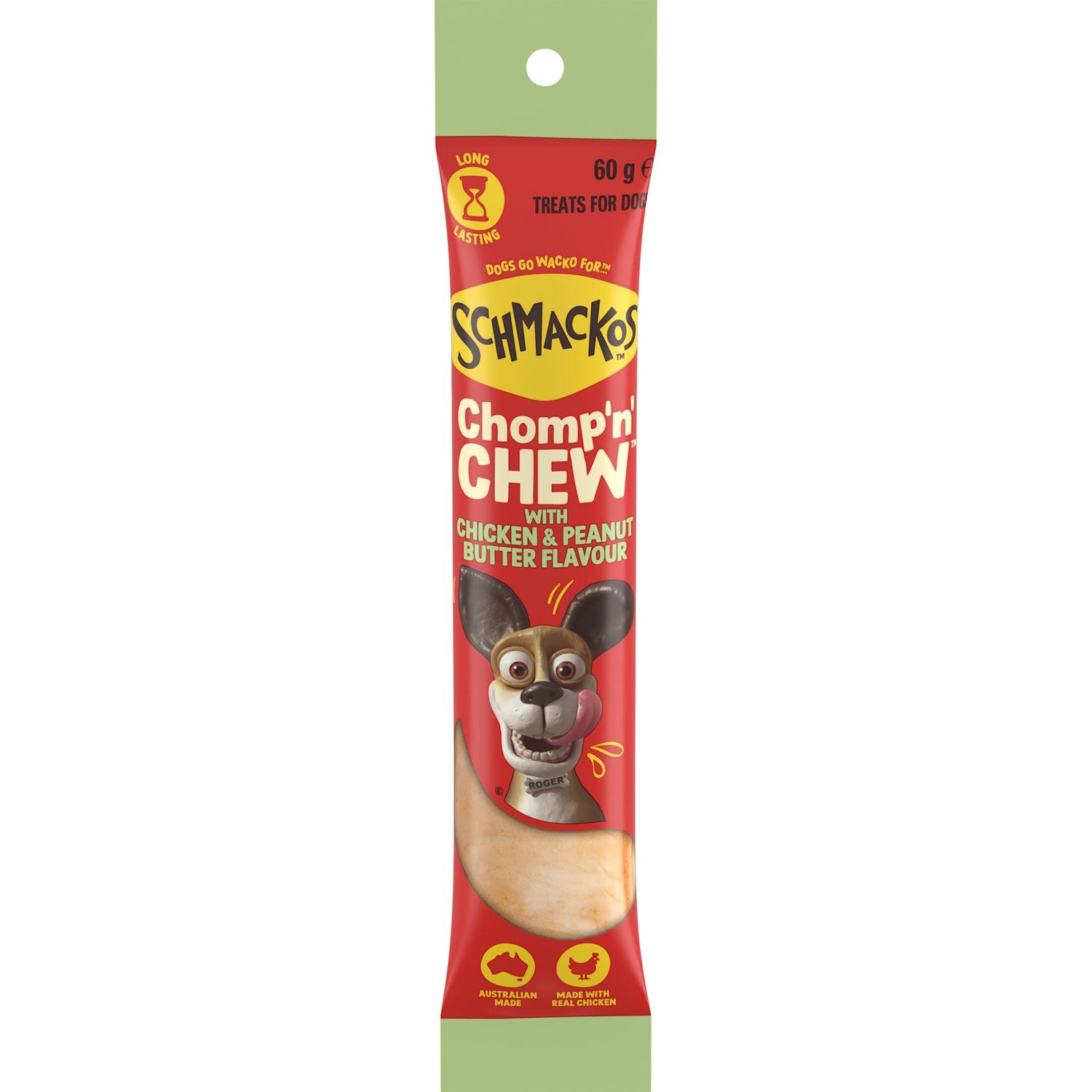 Schmackos Chomp N Chew Large Dog Peanut Butter Chicken