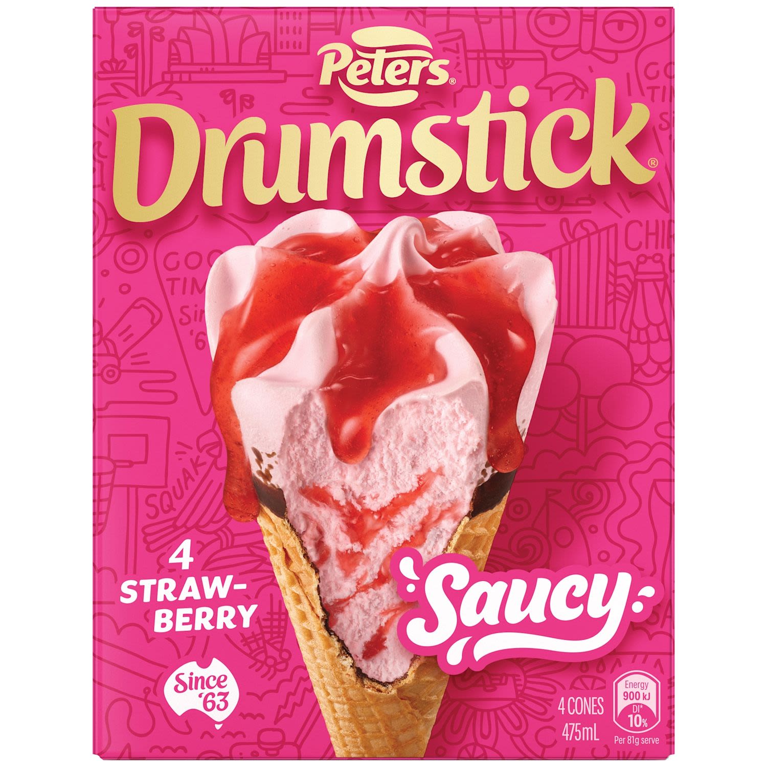 Peters Drumstick Saucy Strawberry