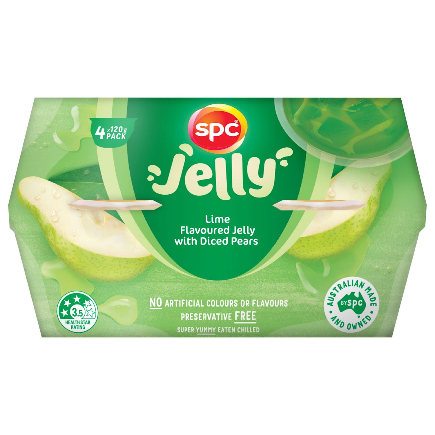 SPC Fruit Snacks Diced Pear Lime Flavour Jelly