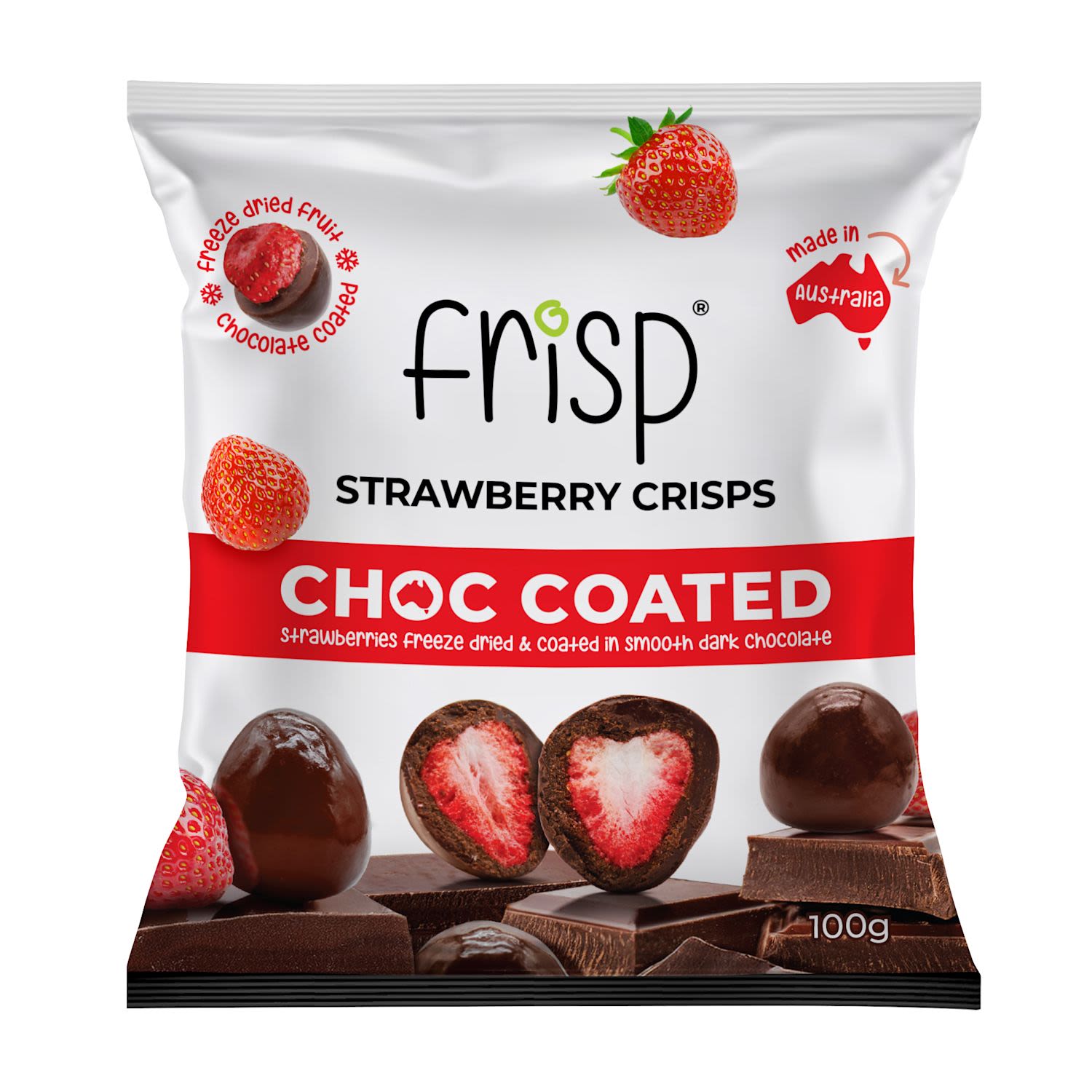 Frisp Crispy Chocolate Coated Strawberries 