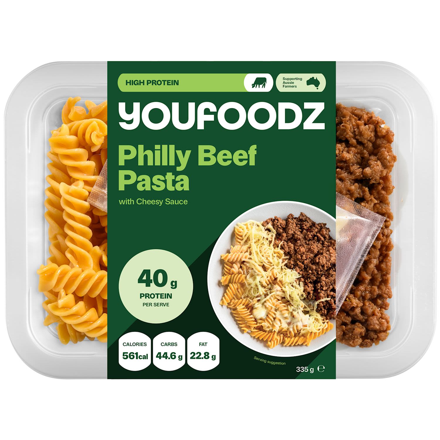 Youfoodz Philly Beef Pasta With Cheesy Sauce
