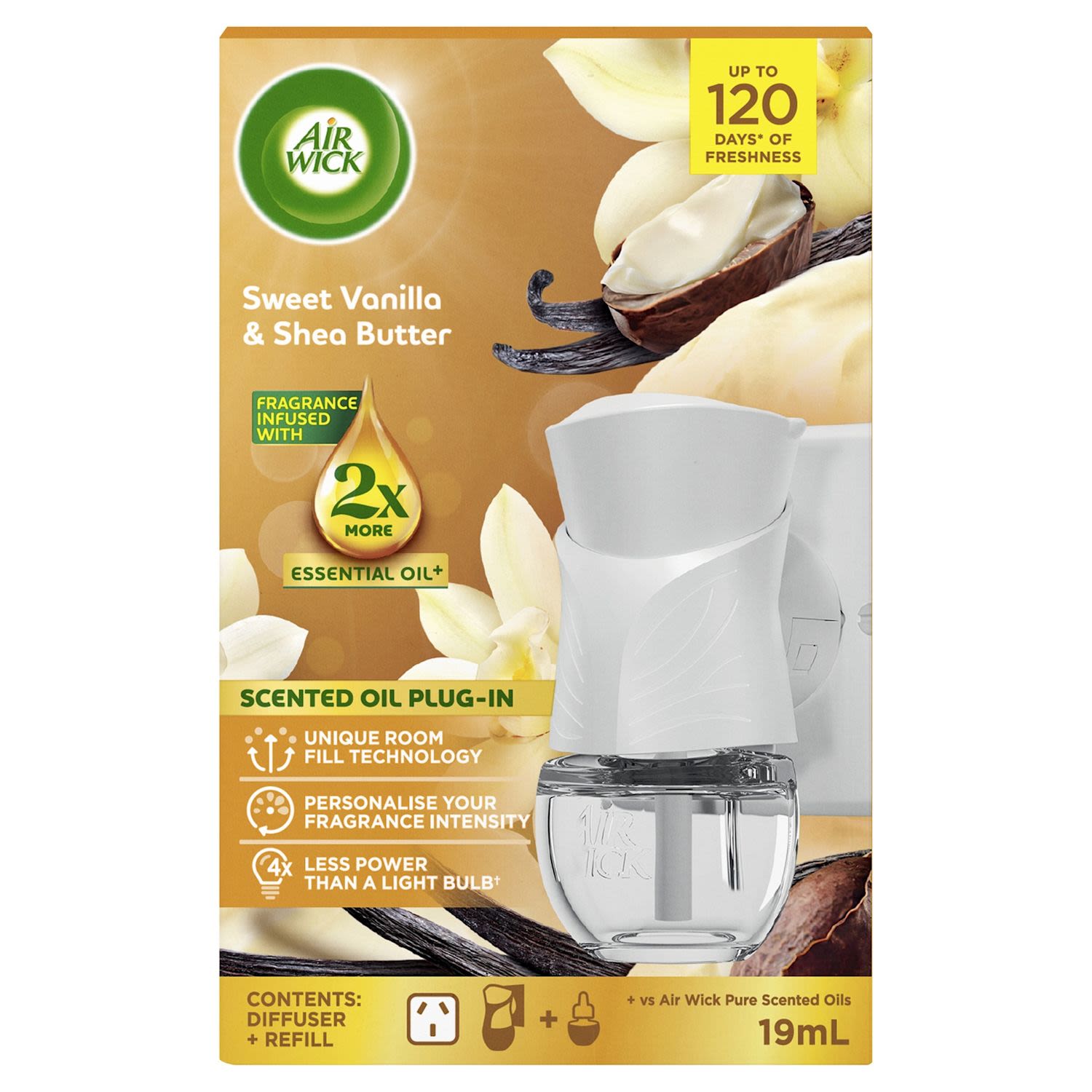 Air Wick Essential Oil Air Freshener Plug In Diffuser Sweet Vanilla & Shea Butter