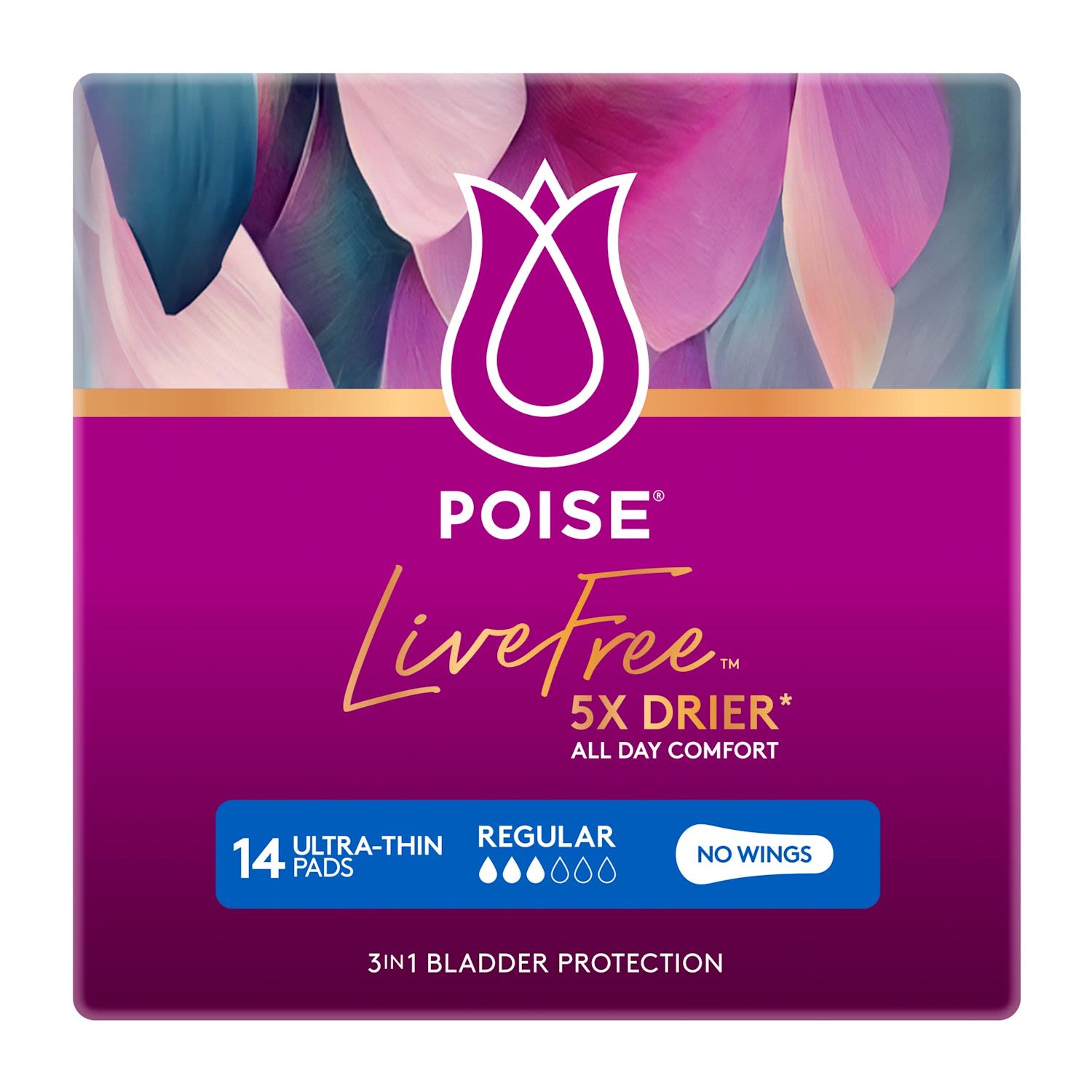 Poise Pad Adultcare Poise Livefree Regular