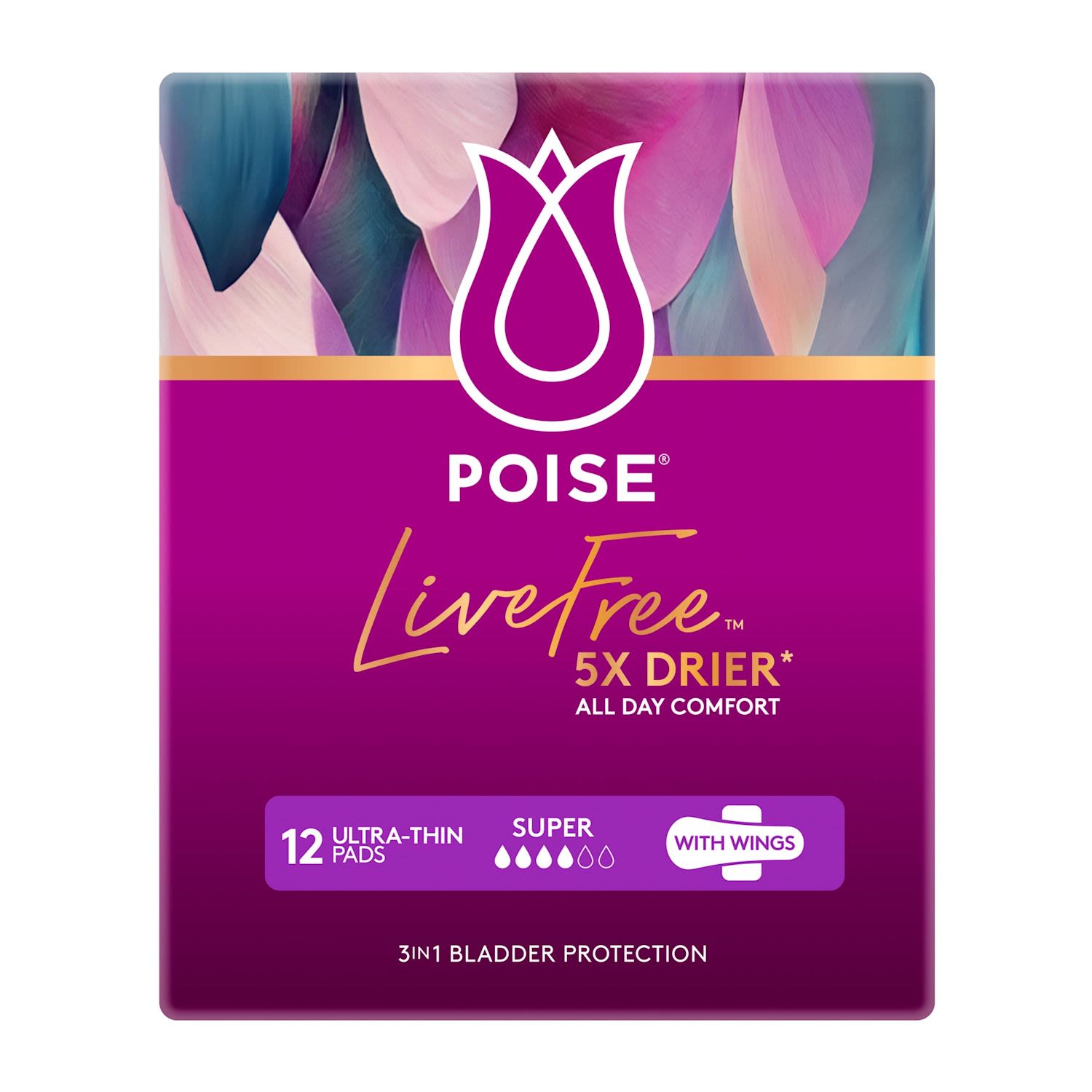Poise Pad Adultcare Poise Livefree Super Wing