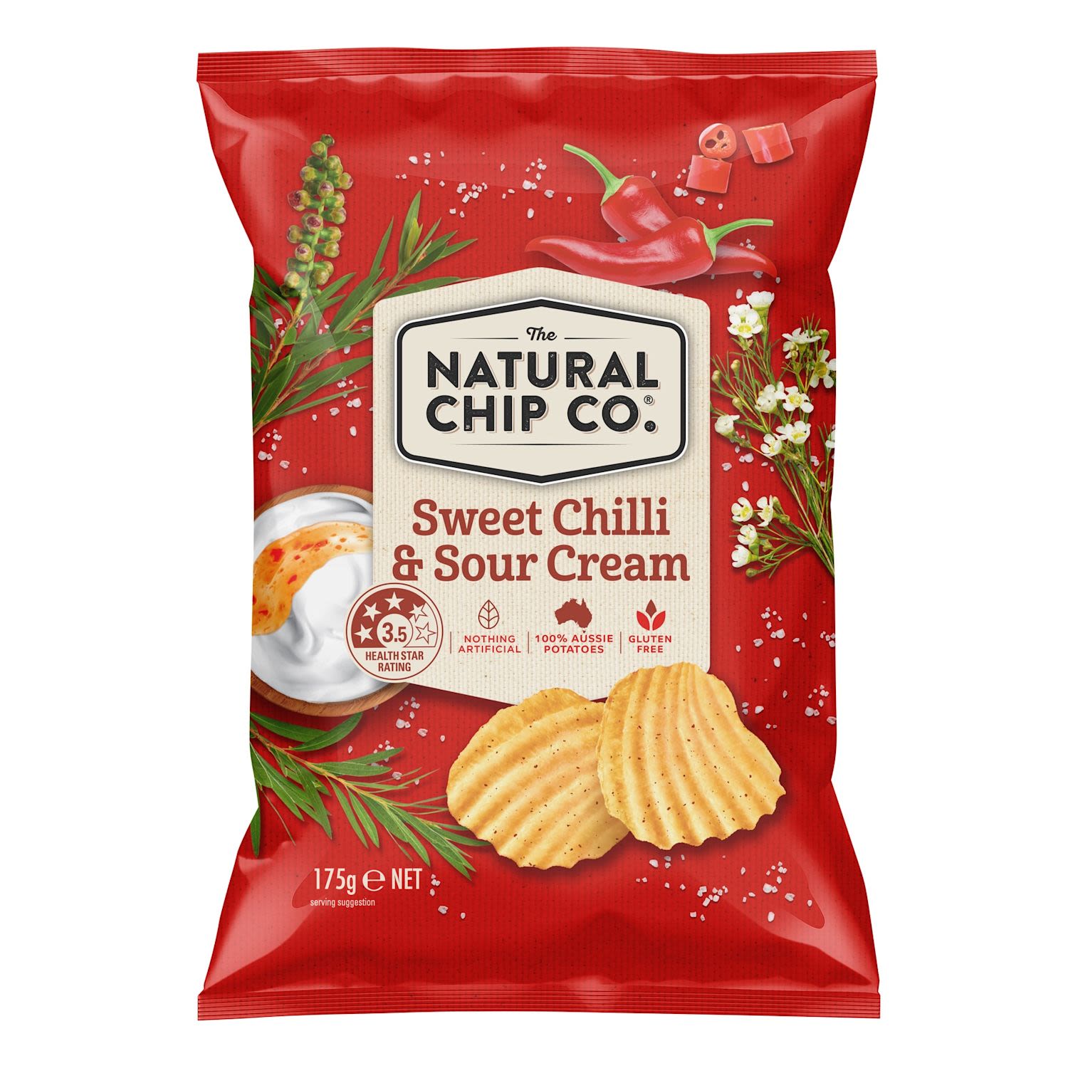 The Natural Chip Co Potato Chips Sweet Chilli & Sour Cream