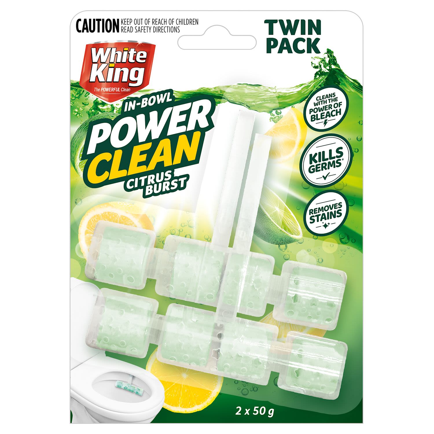 White King In Toilet Blocks Citrus Burst