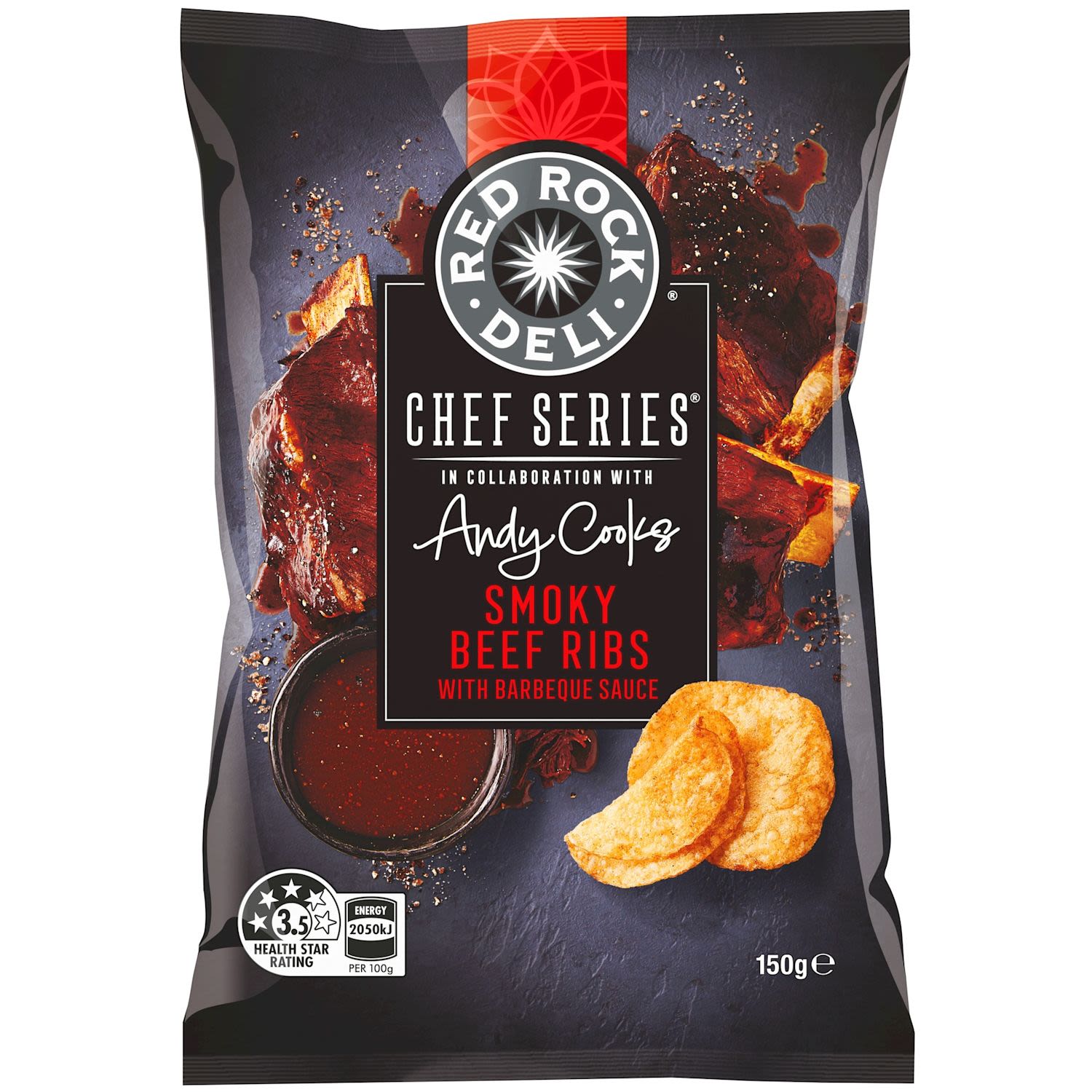 Red Rock Deli Potato Chips Smoky Beef Ribs With Barbeque Sauce
