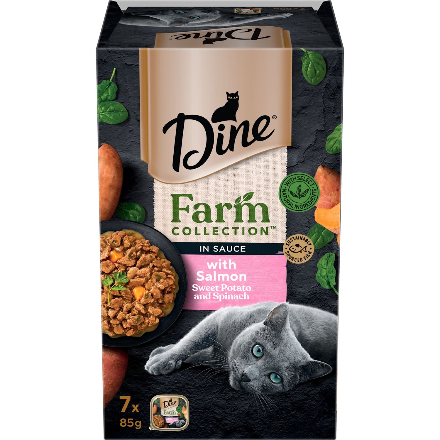 Dine Farm Collection With Salmon Sweet Potato And Spinach