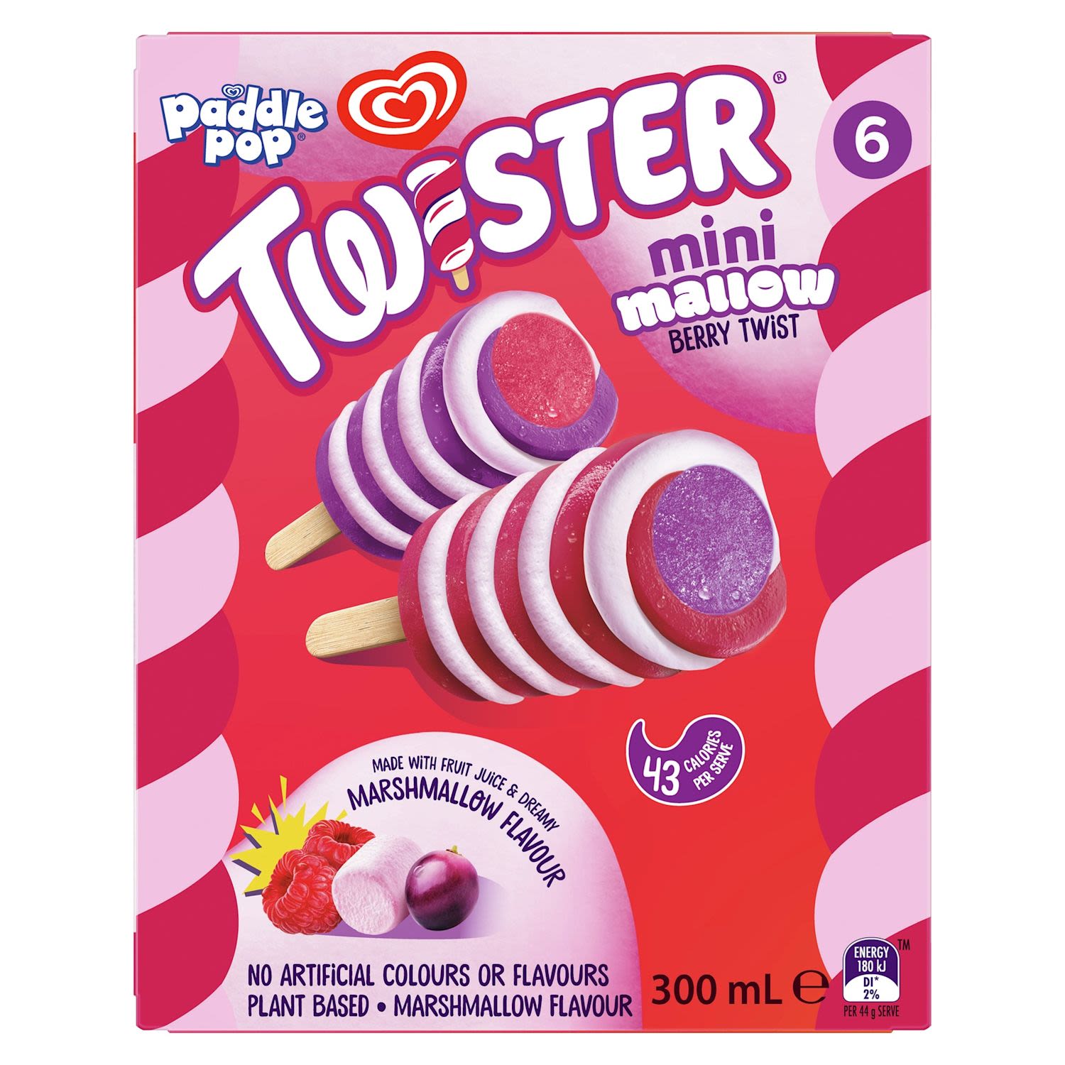 Paddle Pop Ice Confection Twister Mini Mallow 