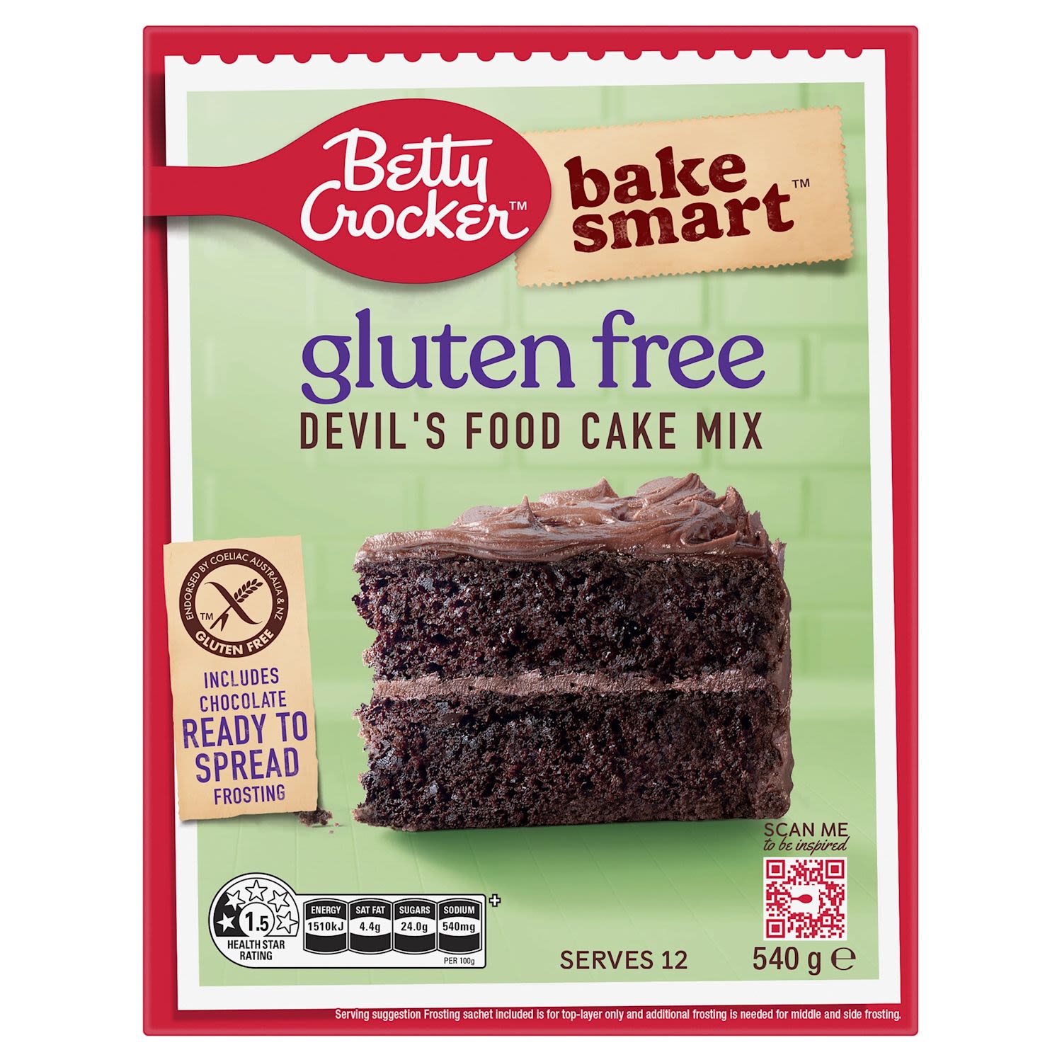 Betty Crocker Bake Smart Cake Mix Gluten Free Devils Food 