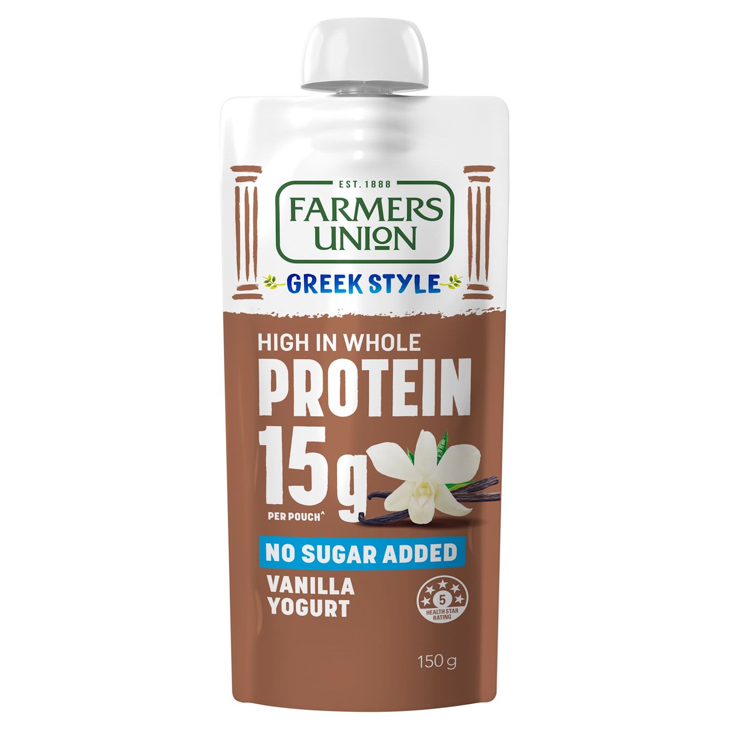 Farmers Union Greek Style High Protein Vanilla Yogurt Pouch