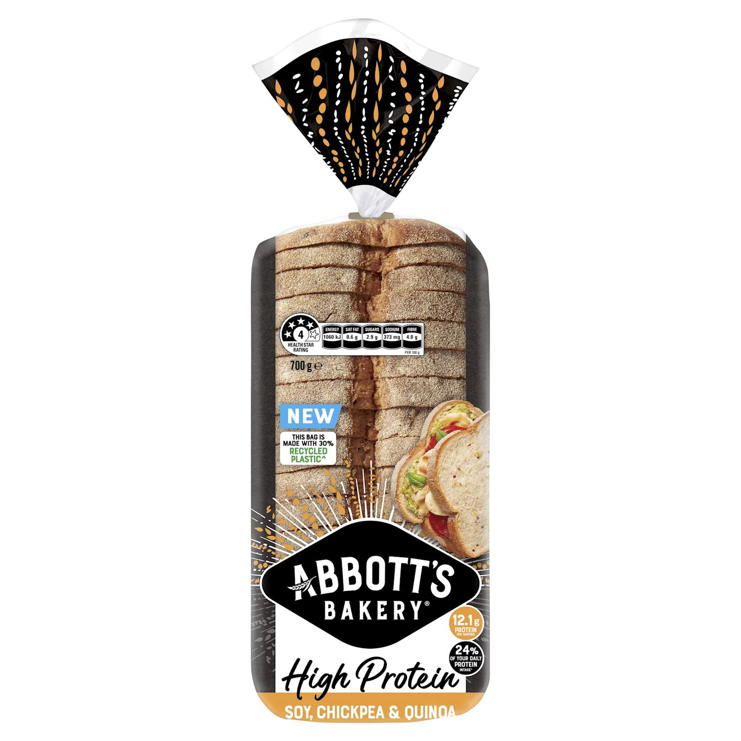 Abbott's Bakery Bread High Protein Soy Chickpea Quinoa