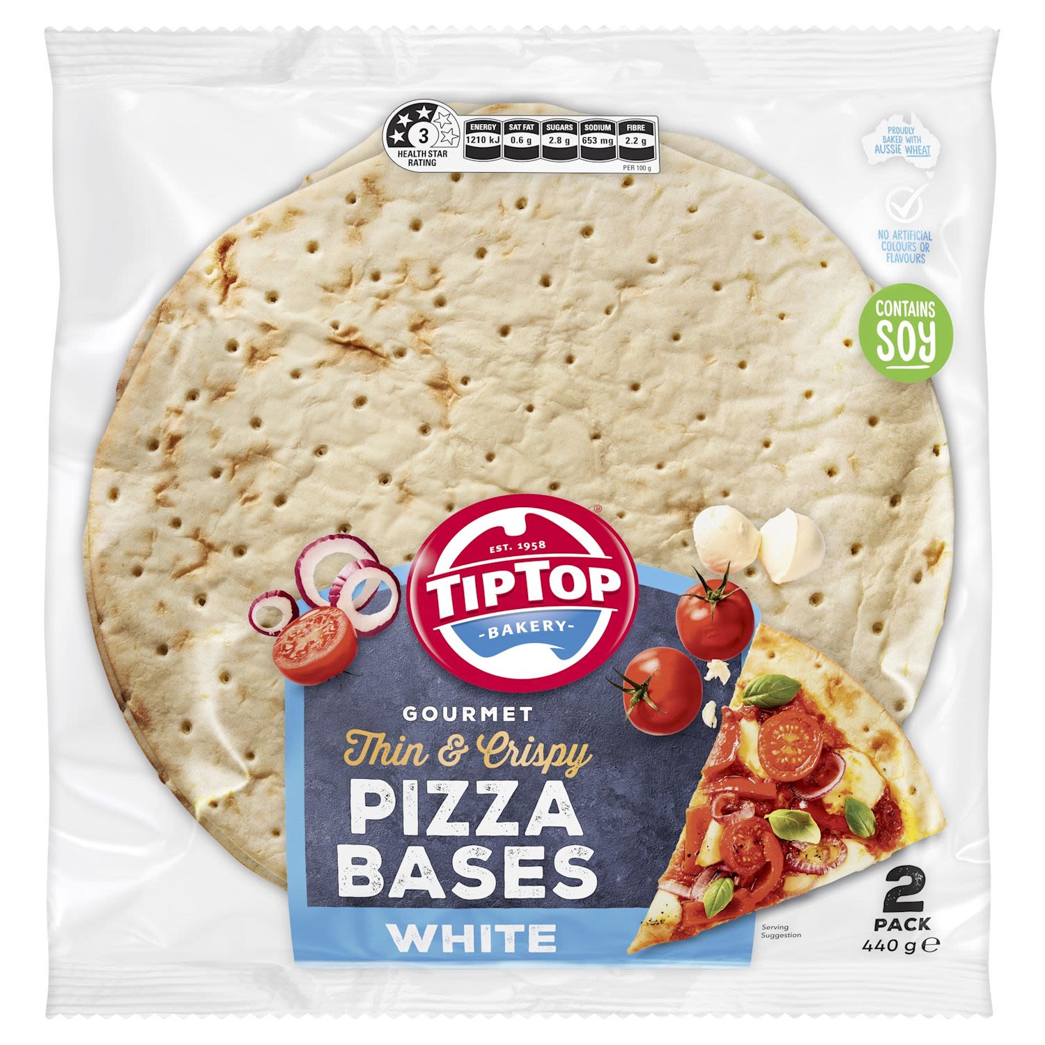 Tip Top Pizza Bases Gourmet White 