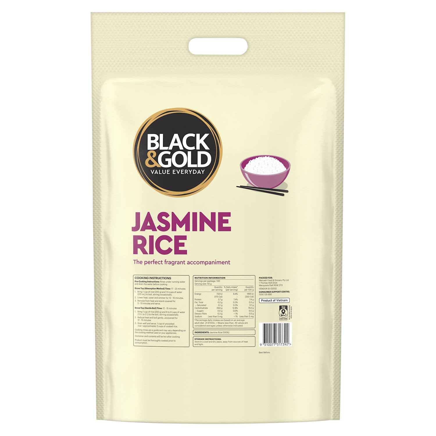 Black & Gold Jasmine Rice