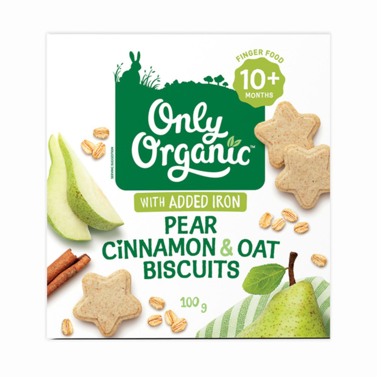 Only Organic Baby Food Pear Oat & Cinnamon Biscuits