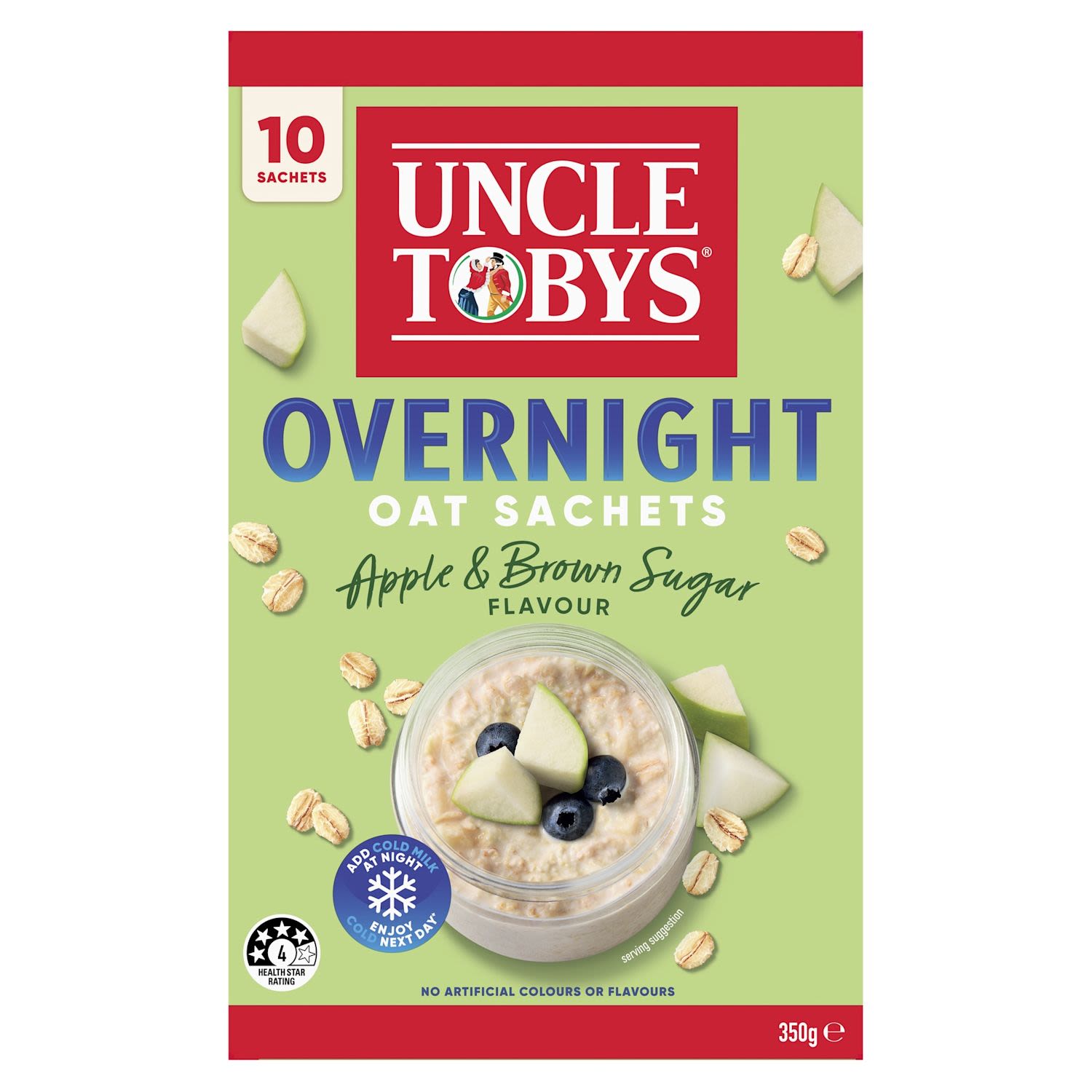 Uncle Tobys Oats Quick Sachets Breakfast Cereal Overnight Apple & Brown Sugar 