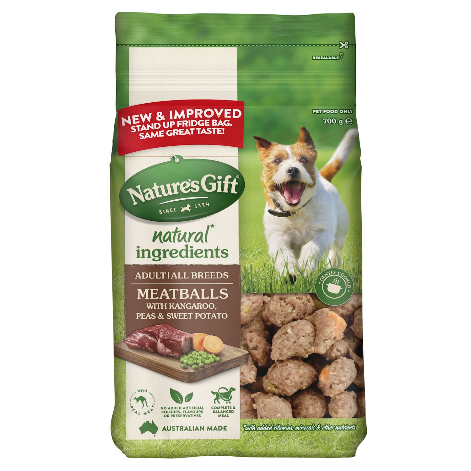 Nature's Gift Adult All Breeds Meatballs With Kangaroo, Sweet Potato & Peas Chilled Dog Food