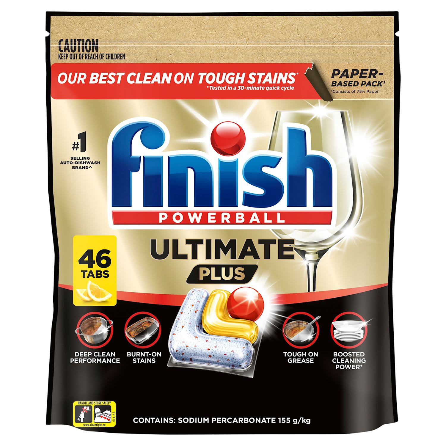 Finish Ultimate Plus Auto Dishwash Tablets Lemon