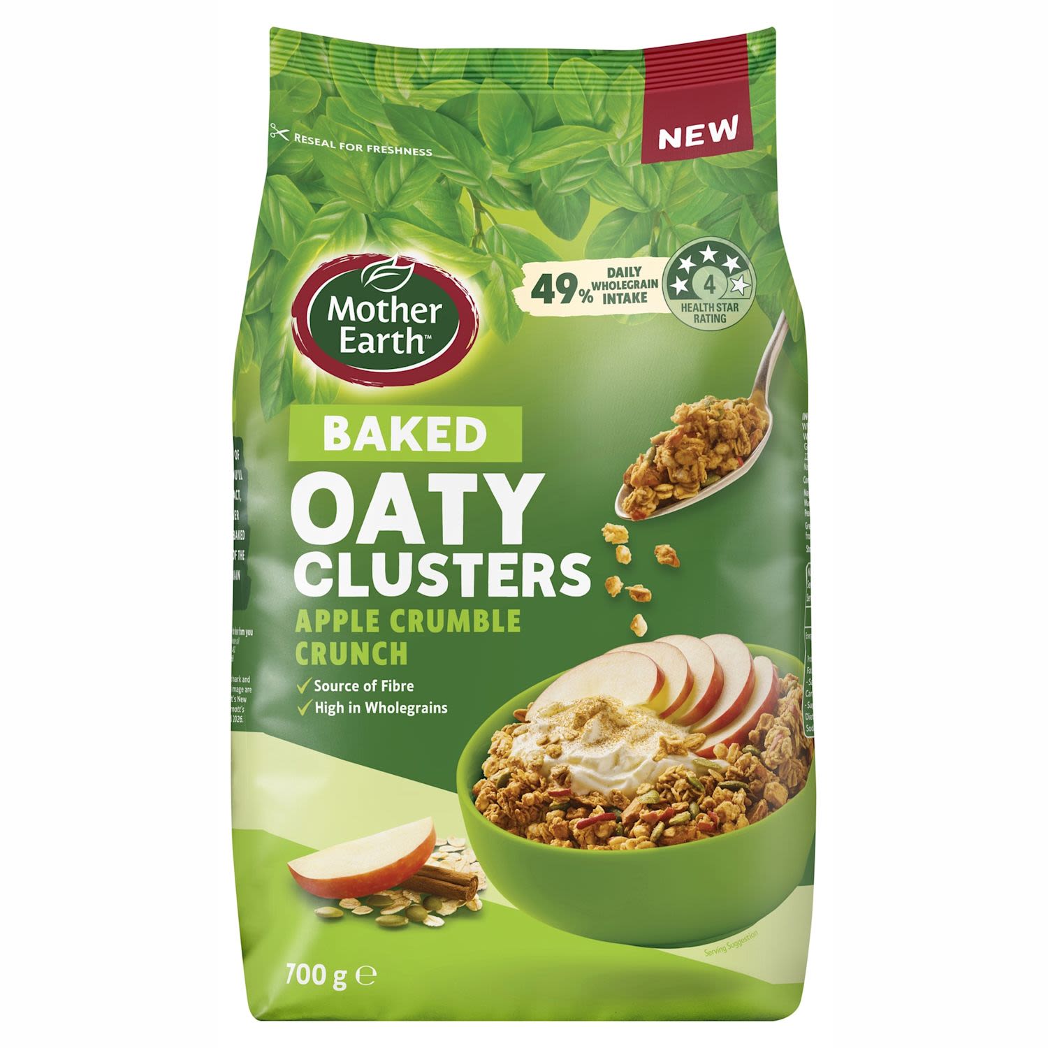 Mother Earth Baked Oaty Clusters Apple Crumble Crunch