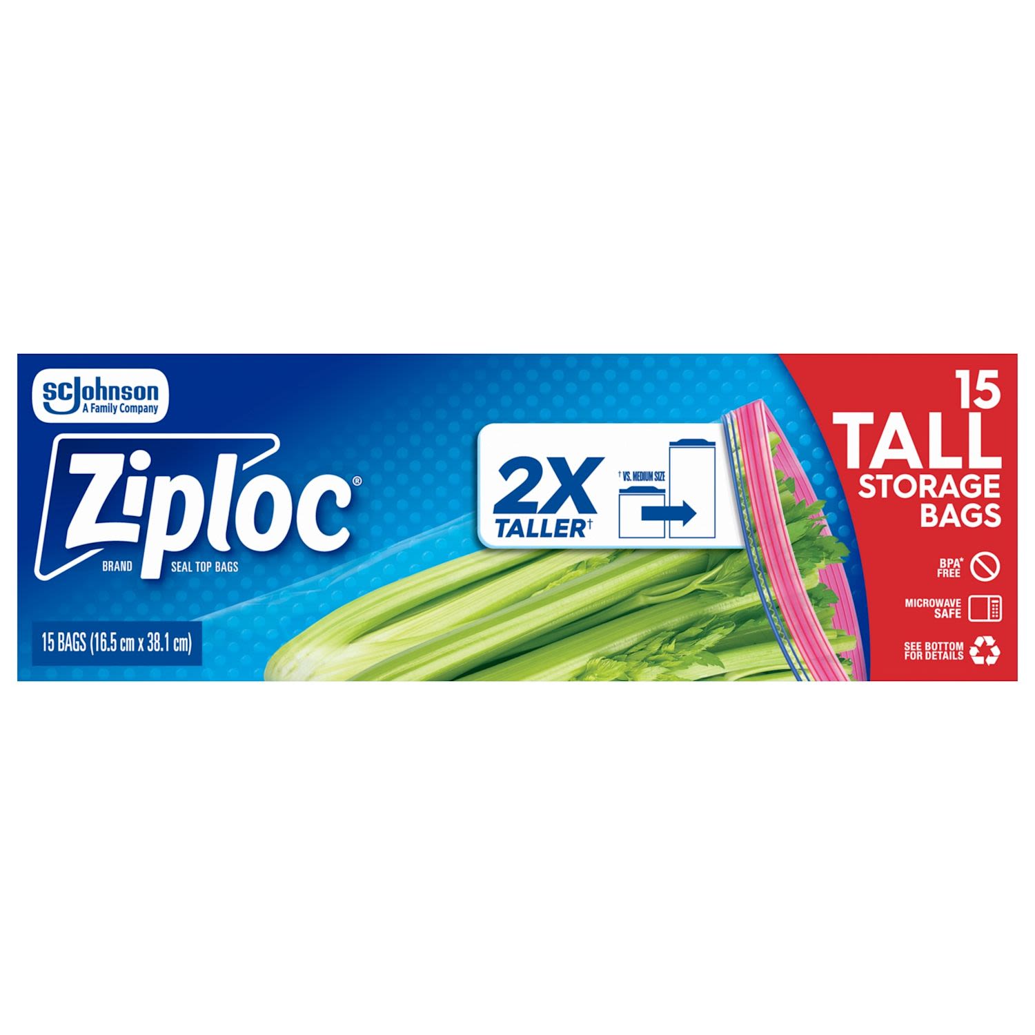 Ziploc Storage Bags Tall Resealable Food Storage