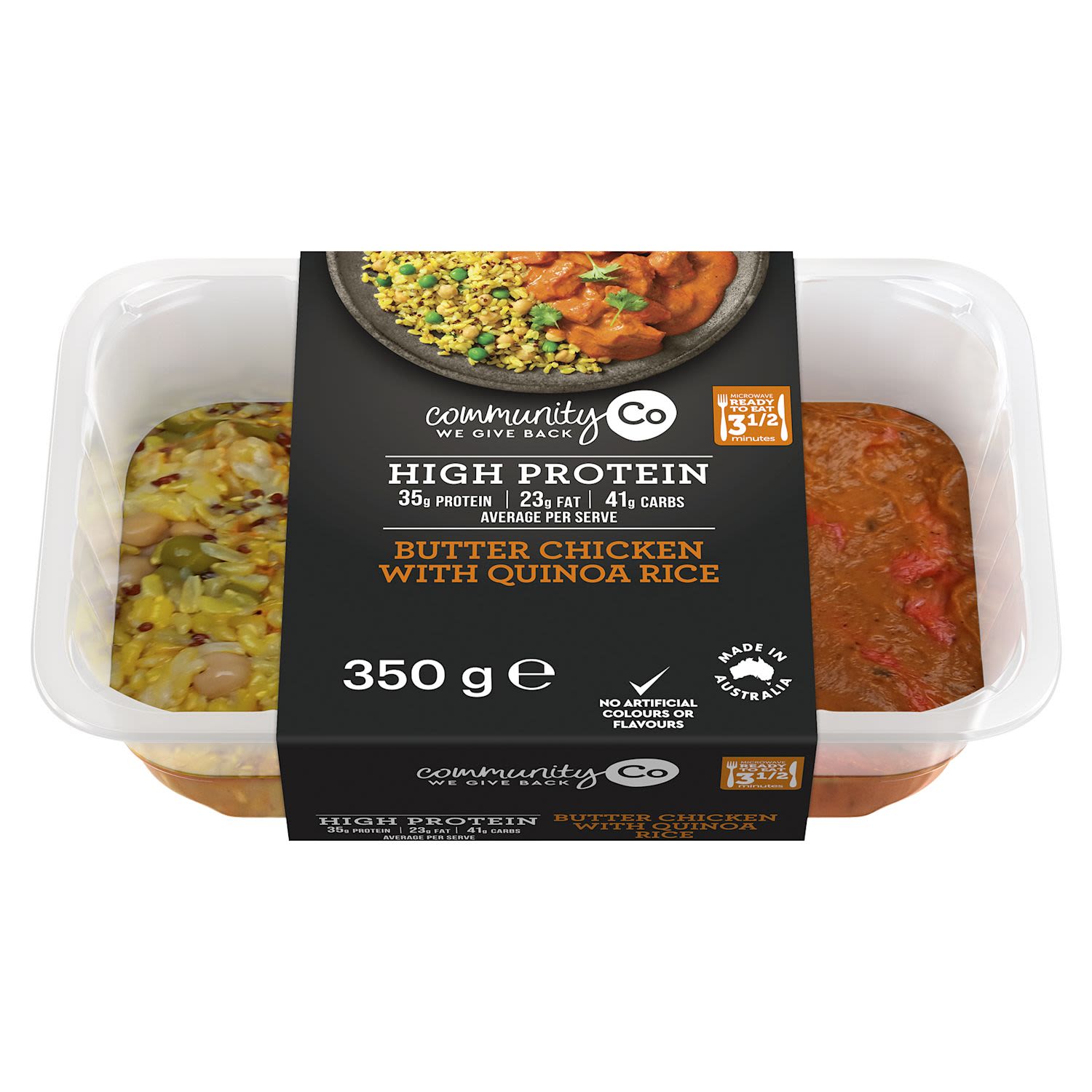 Community Co High Protein Butter Chicken With Quinoa, Brown Rice And Chickpeas