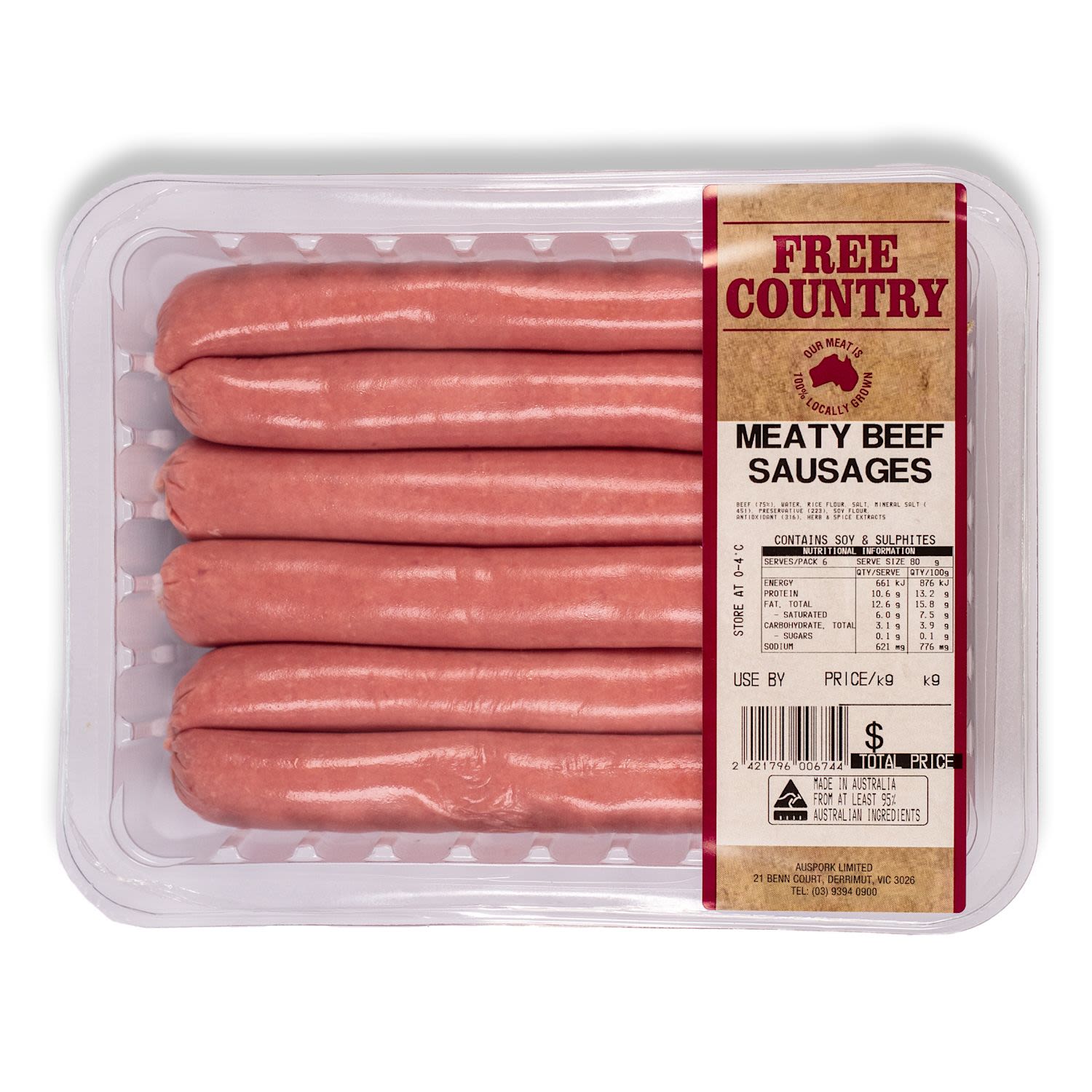 Free Country Meaty Beef Sausage