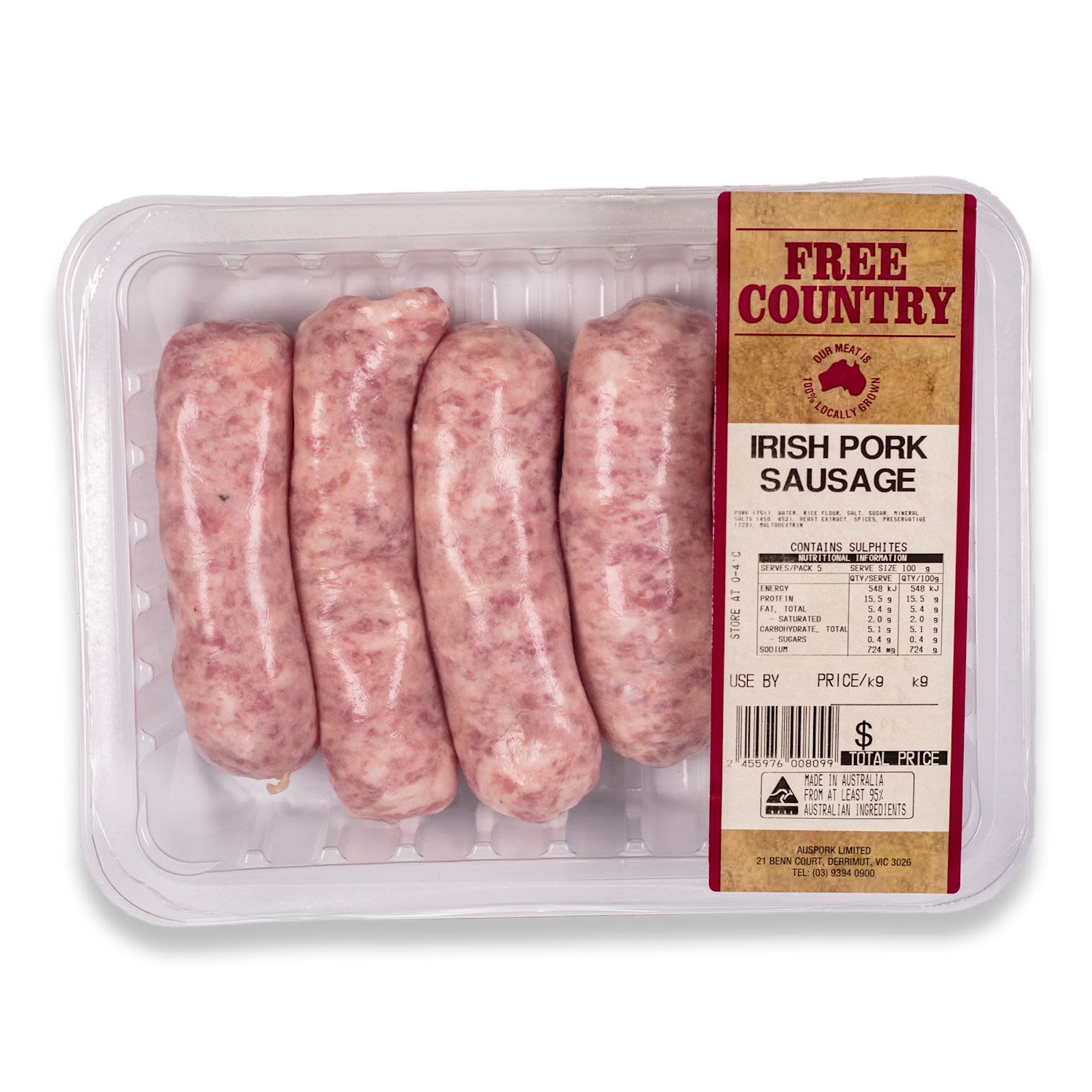Free Country Irish Pork Sausage