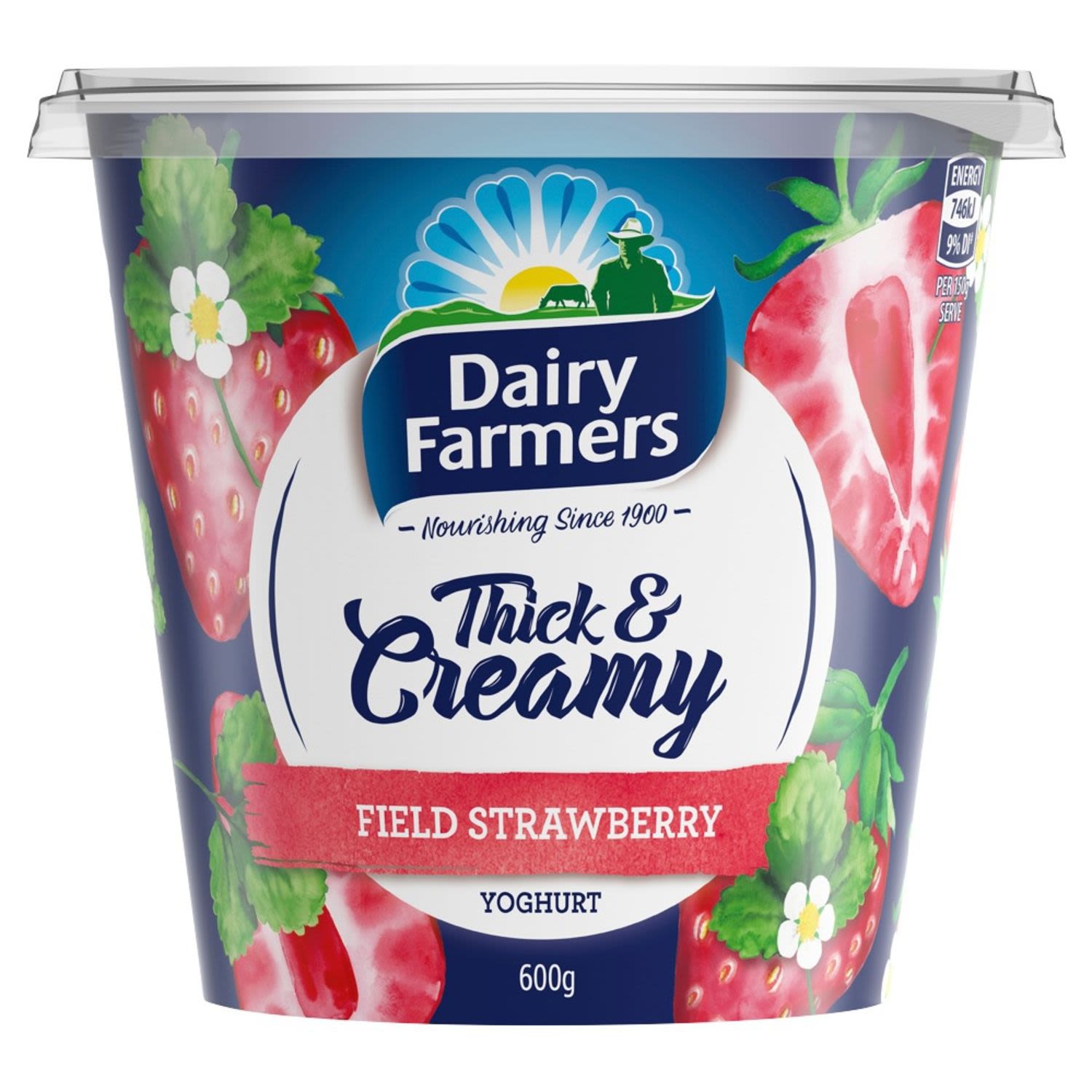 Dairy Farmers Thick & Creamy Strawberry Yoghurt, 600 Gram