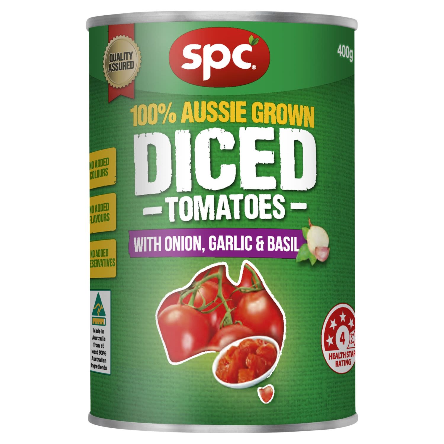 SPC Diced Tomatoes with Onion Garlic & Basil, 400 Gram