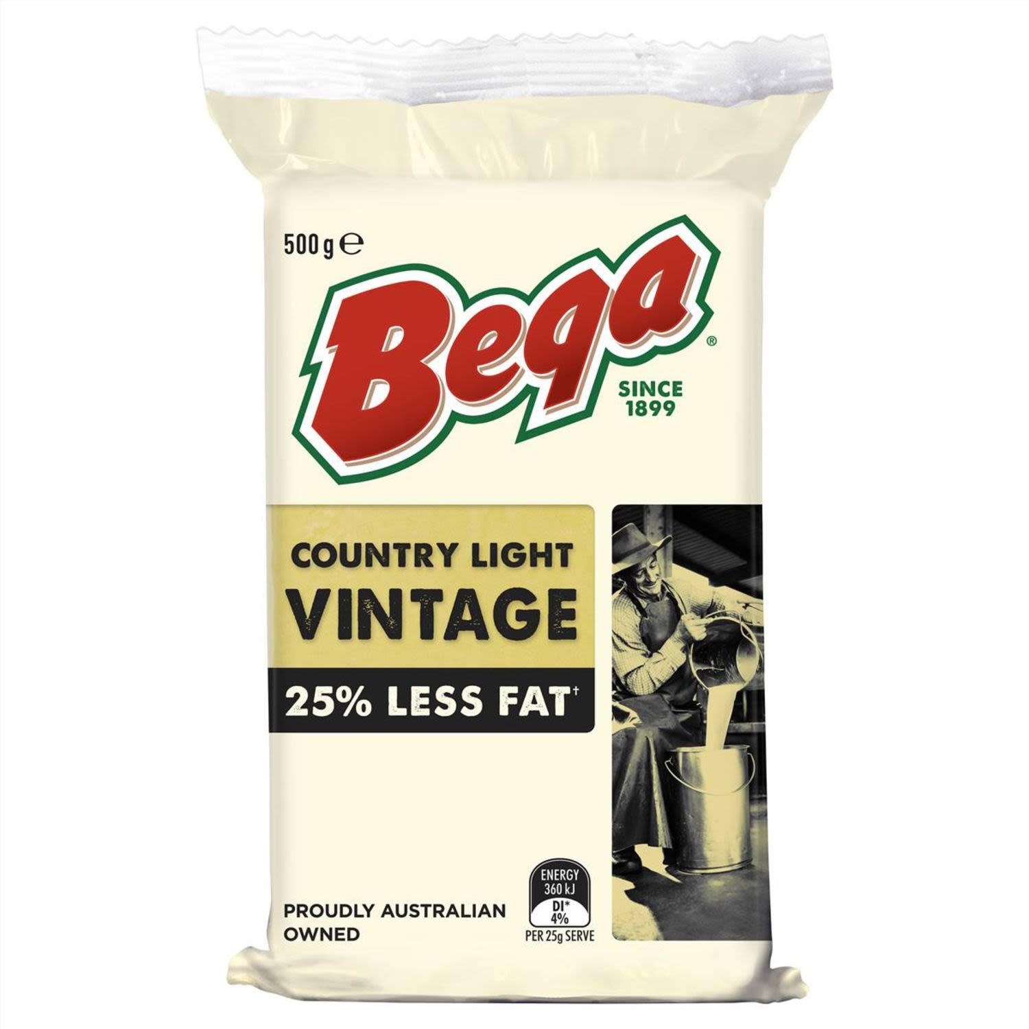 100% Natural Cheddar cheese with a distinct flavour and 25% less fat (Contains 25% less fat than bega tasty cheddar cheese which contains 35.3g fat per 100g).
100% Natural good source of calcium.
What makes bega.. bega? Over 100 years of dairying heritage resulting in the unique bega taste you know and love.