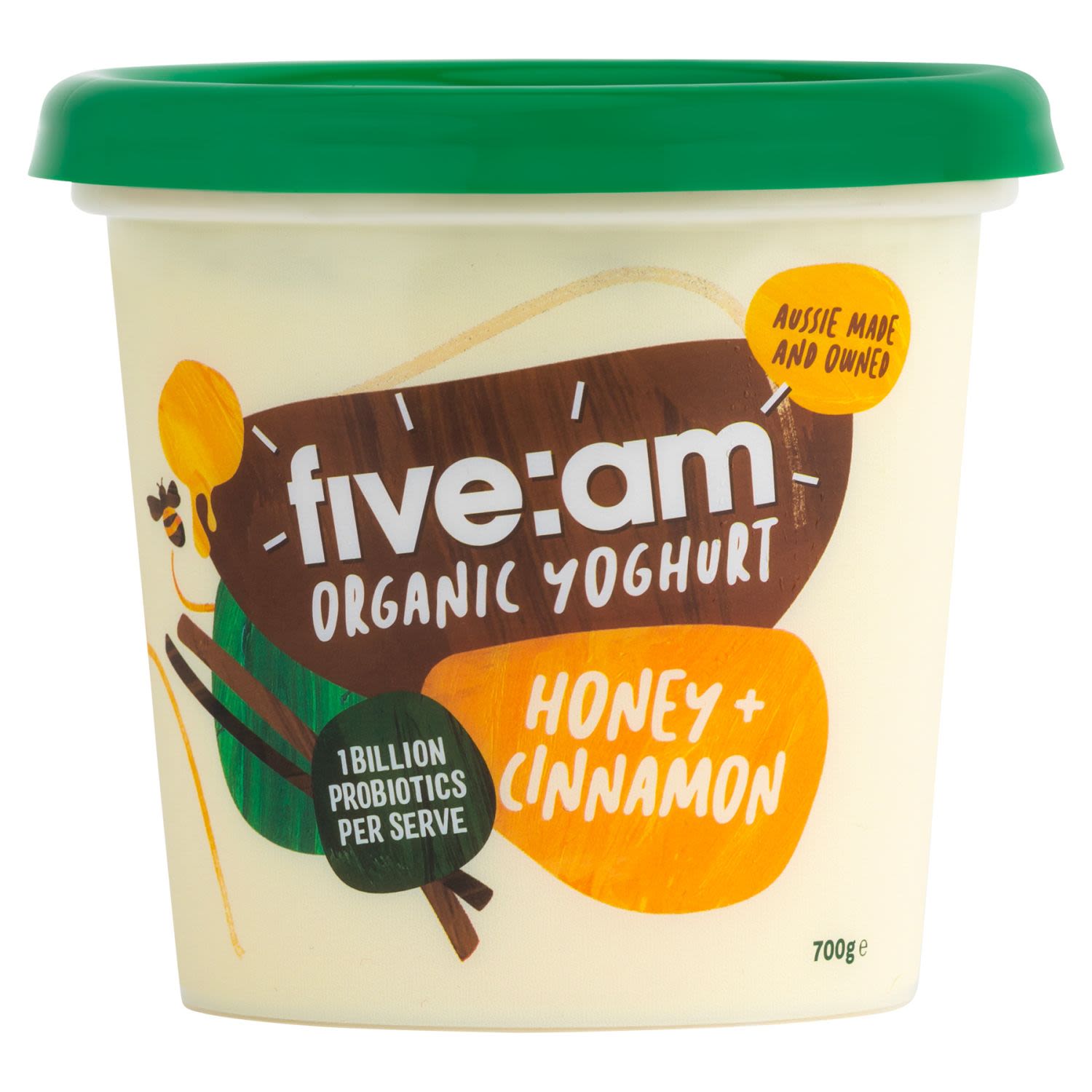 five:am Organic Honey & Cinnamon Yoghurt, 700 Gram