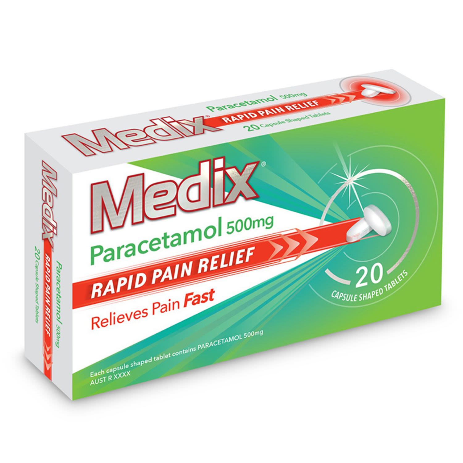 Medix Paracetamol Rapid Capsules, 20 Each