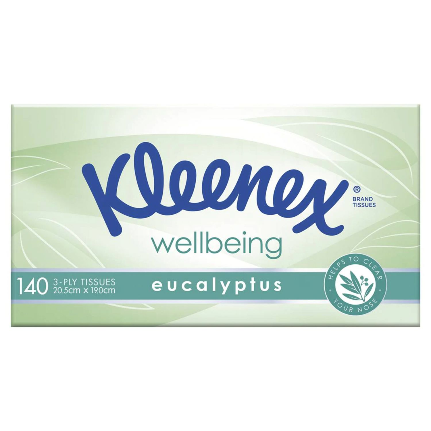 Kleenex Wellbeing Facial Tissue Eucalyptus 3-Ply, 140 Each