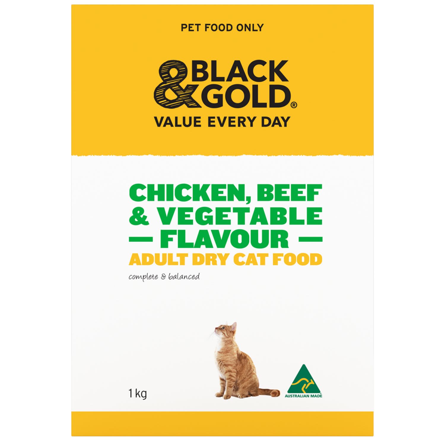 Black & Gold Chicken Beef & Vegetable Cat Food, 1 Kilogram