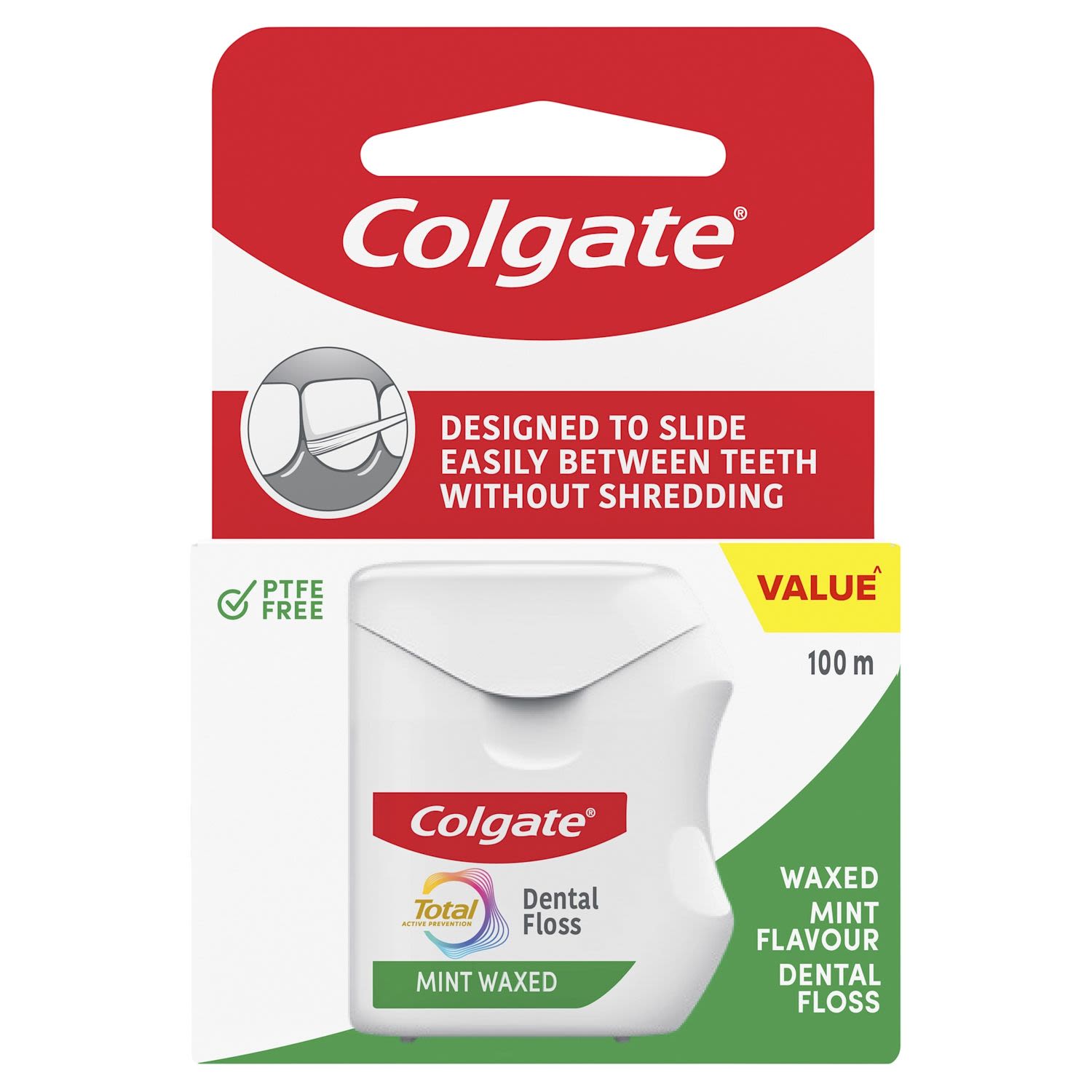 Colgate Dental Ribbon Total Mint Waxed 100m