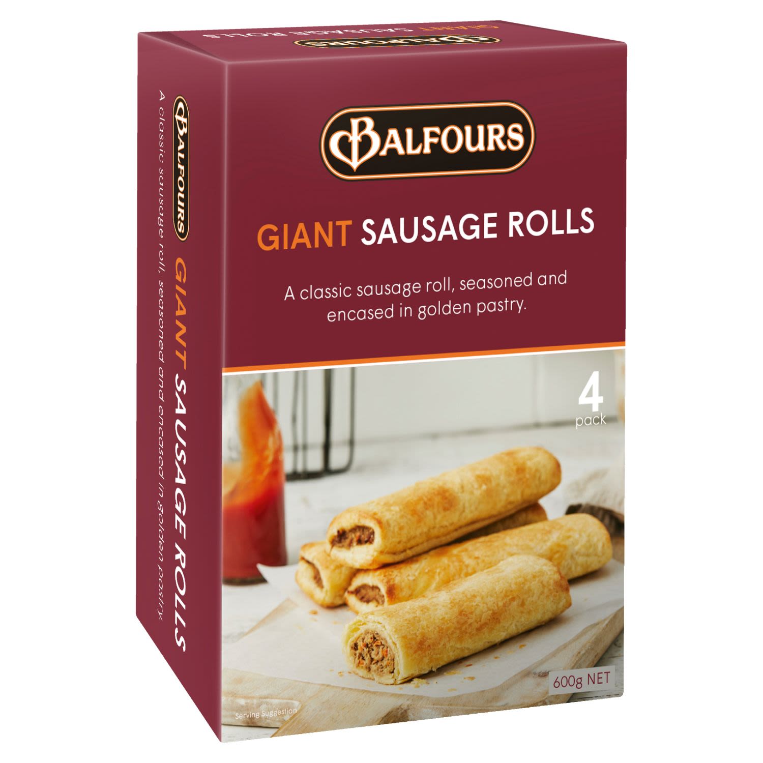 Balfours Giant Sausage Rolls, 4 Each
