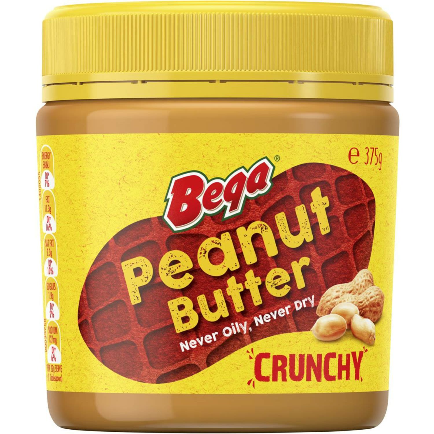 Bega Peanut Butter Crunchy, 375 Gram