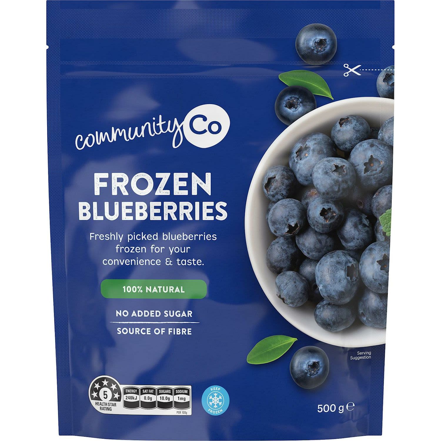 Community Co Frozen Blueberries, 500 Gram