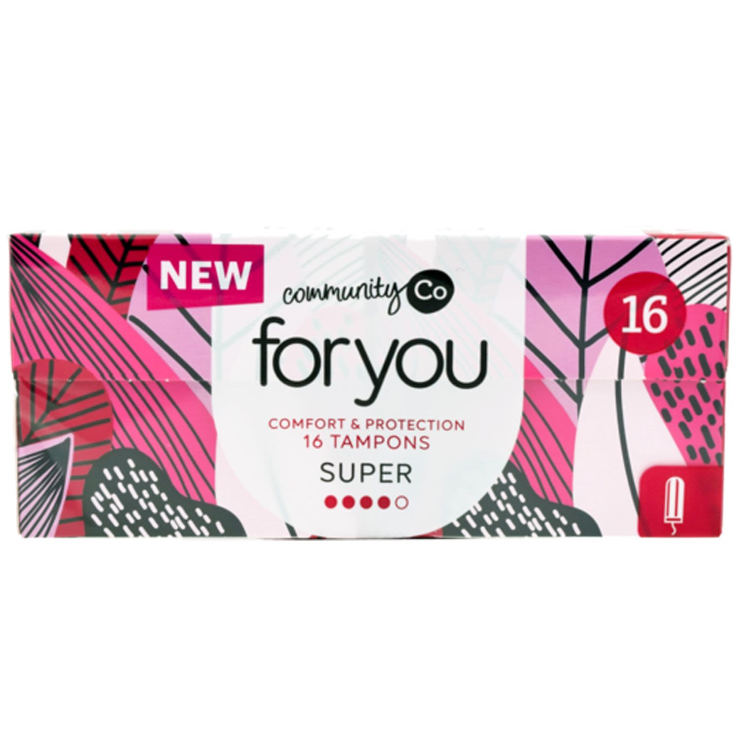 Community Co For U Super Tampons, 16 Each