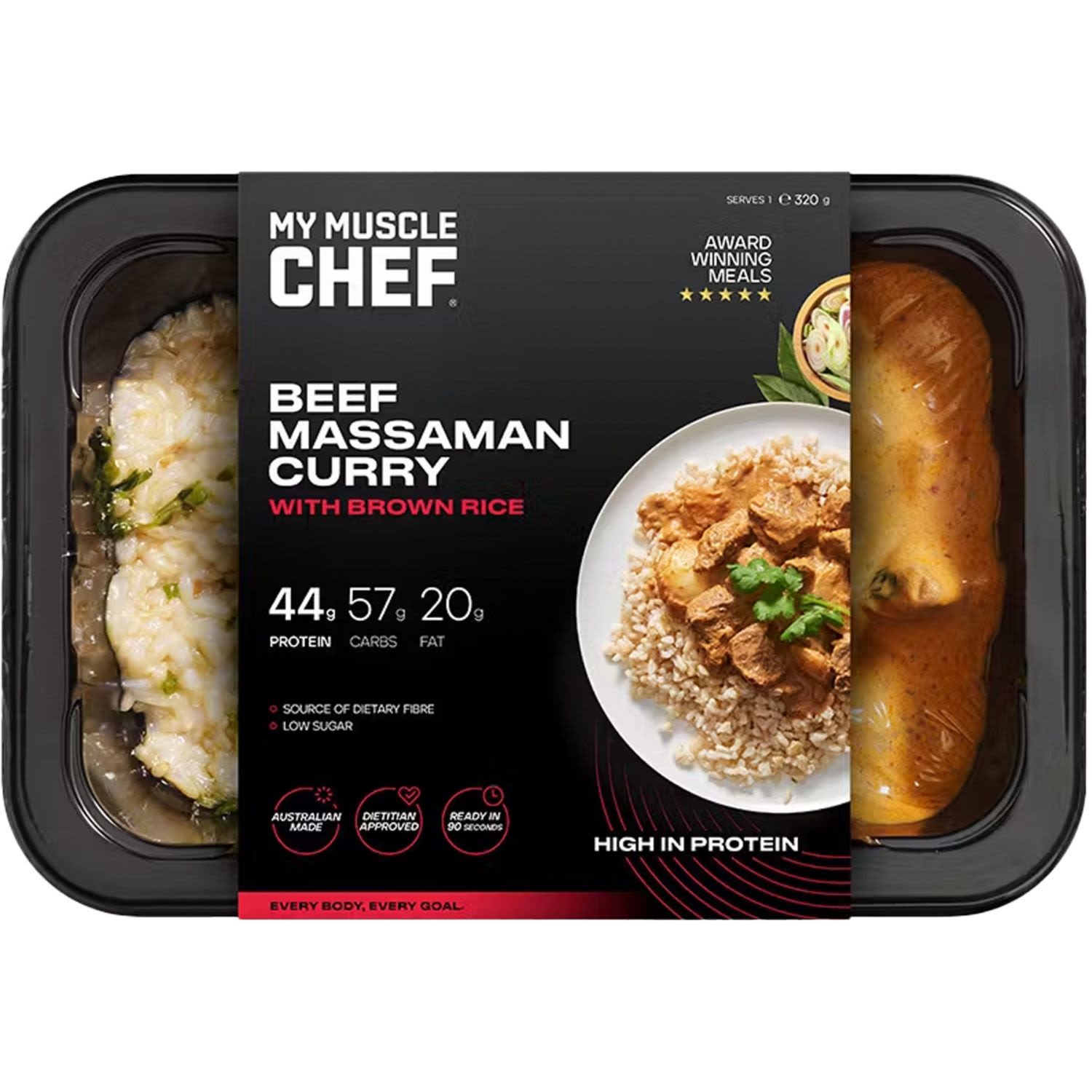 My Muscle Chef Beef Massaman Curry with Brown Rice, 320 Gram