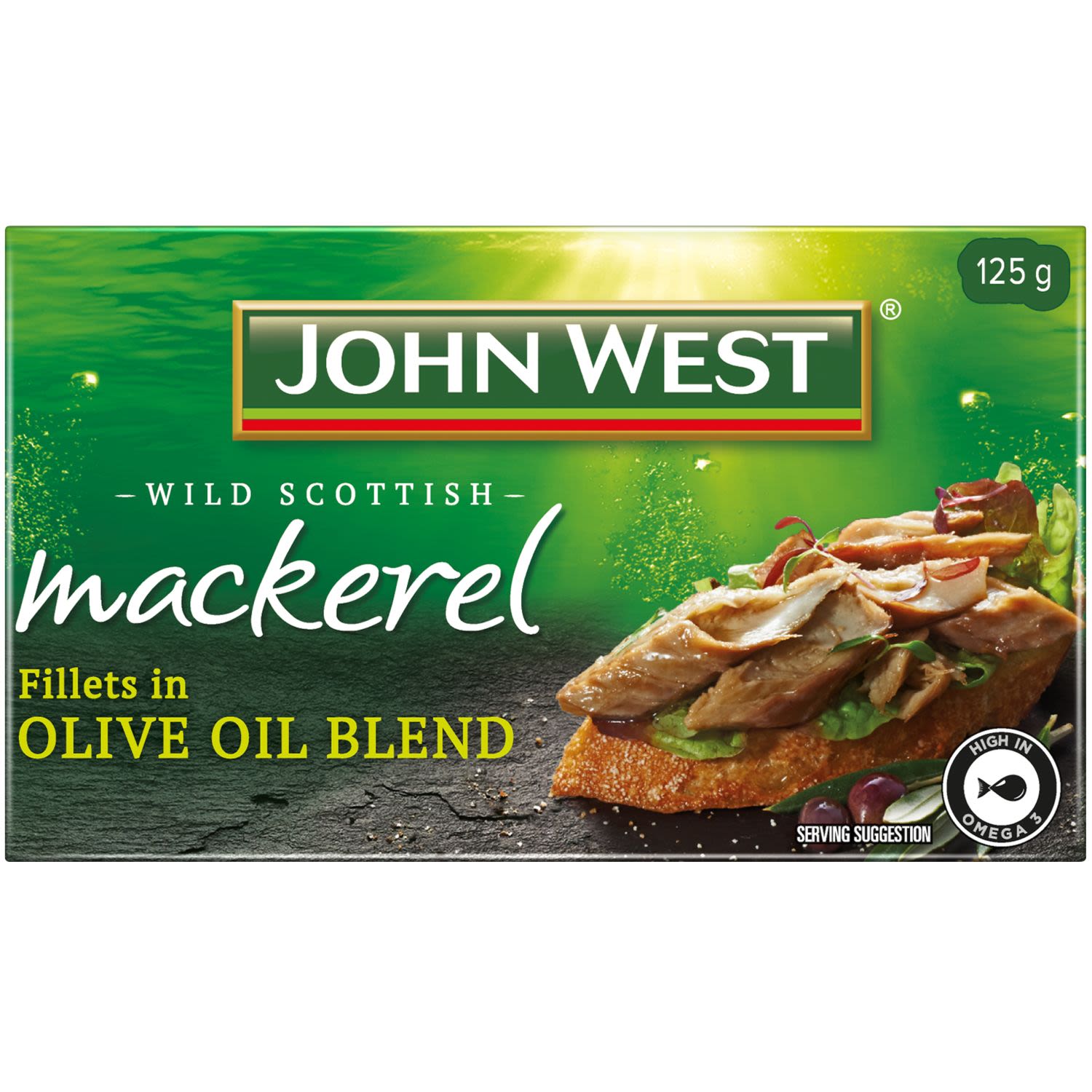 John West Mackerel Fillets In Olive Oil, 125 Gram
