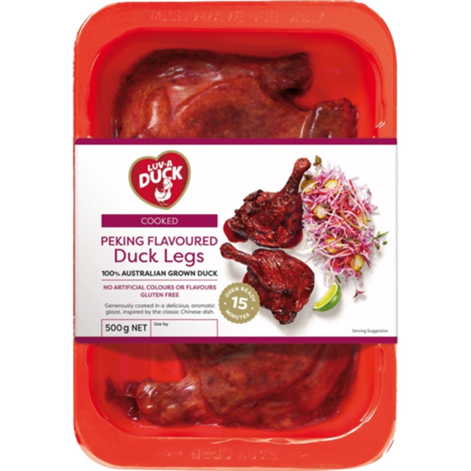 Luv A Duck Cooked Peking Flavoured Duck Legs, 500 Gram