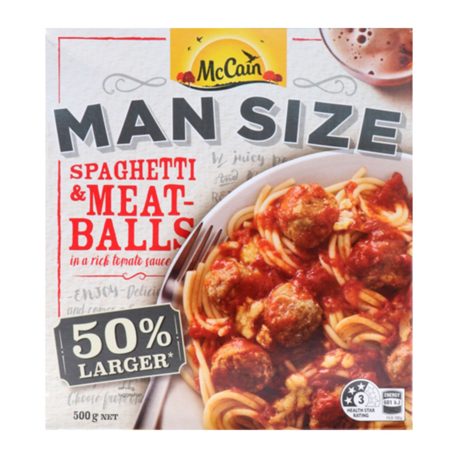 McCain Man Size Spaghetti Meatball, 500 Gram