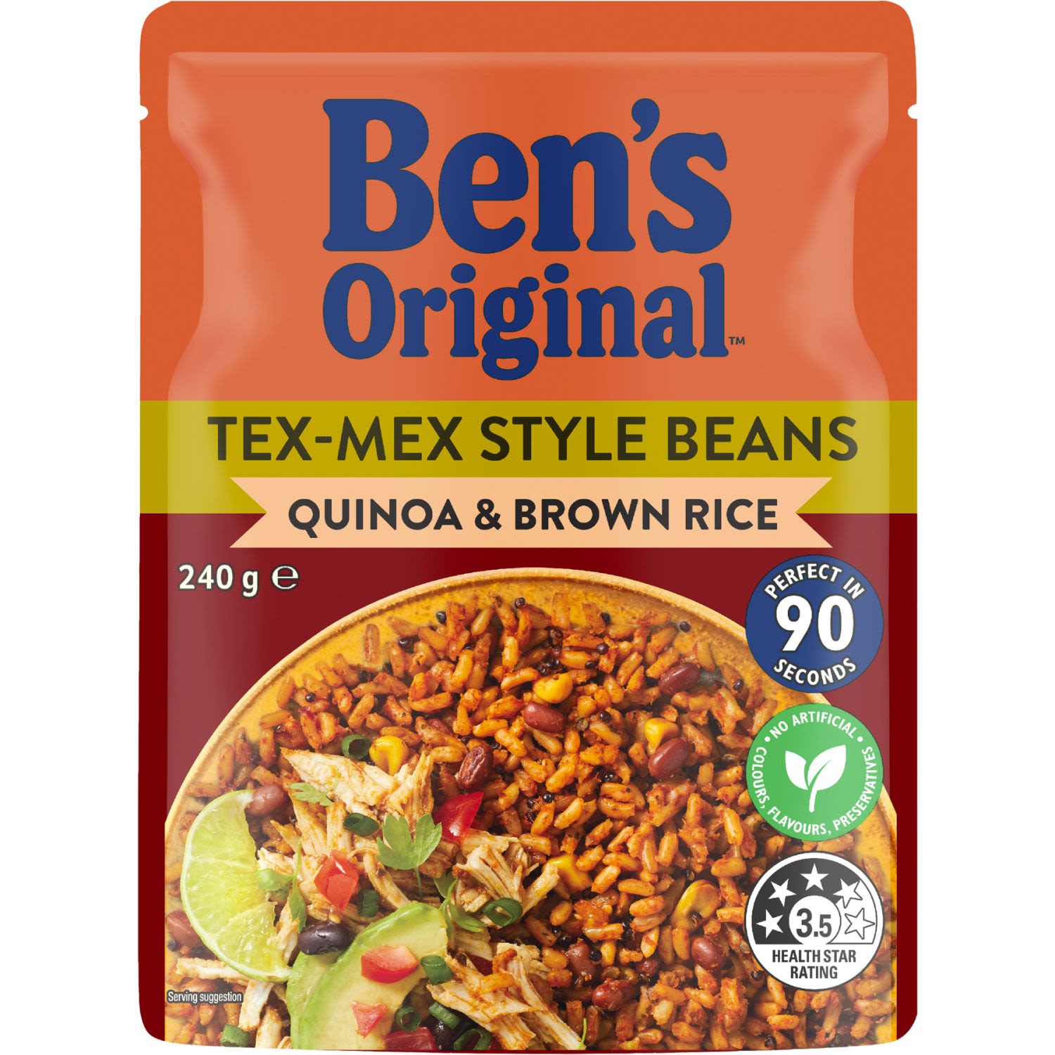 Ben's Original Quinoa and Beans Tex-Mex Style Microwave Rice Pouch, 240 Gram