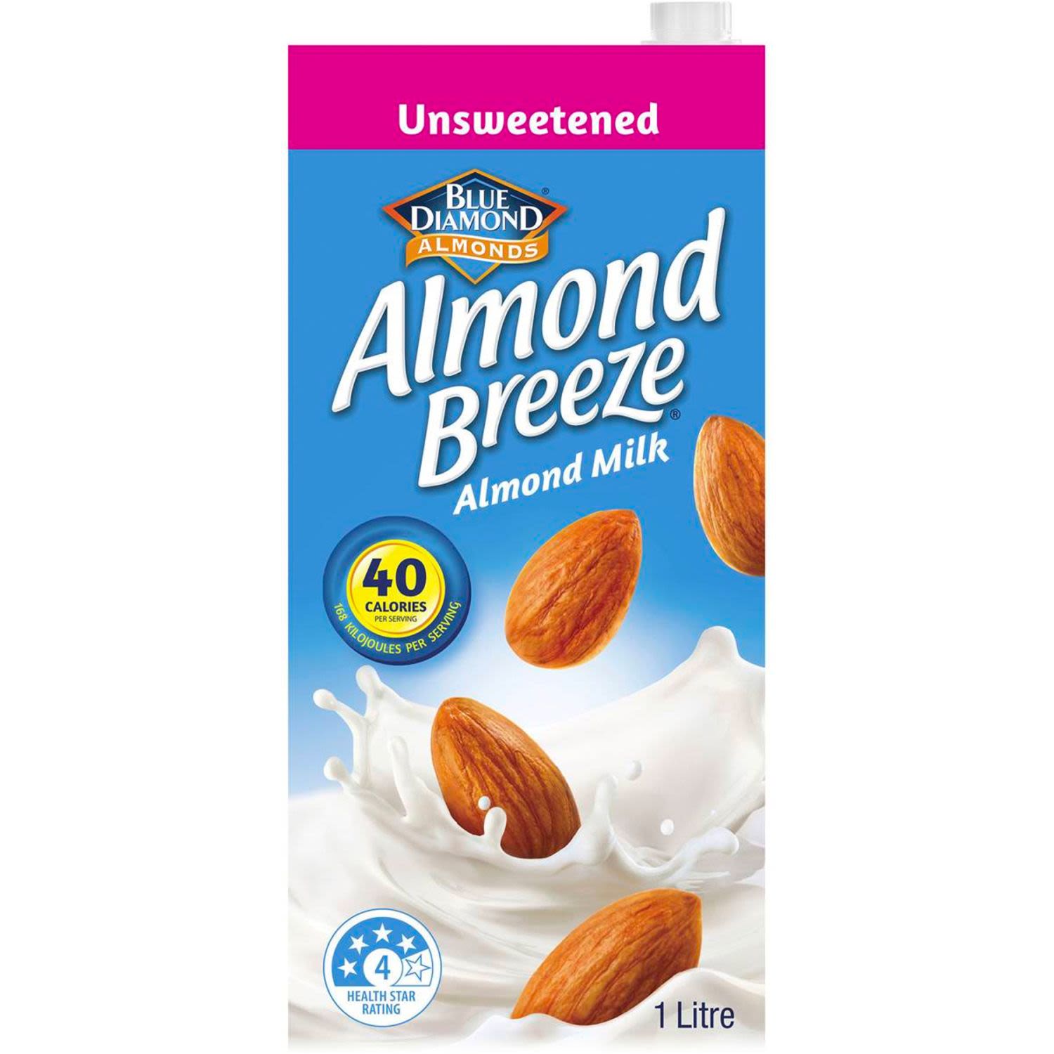 Blue Diamond Almond Breeze Unsweetened Almond Milk, 1 Litre