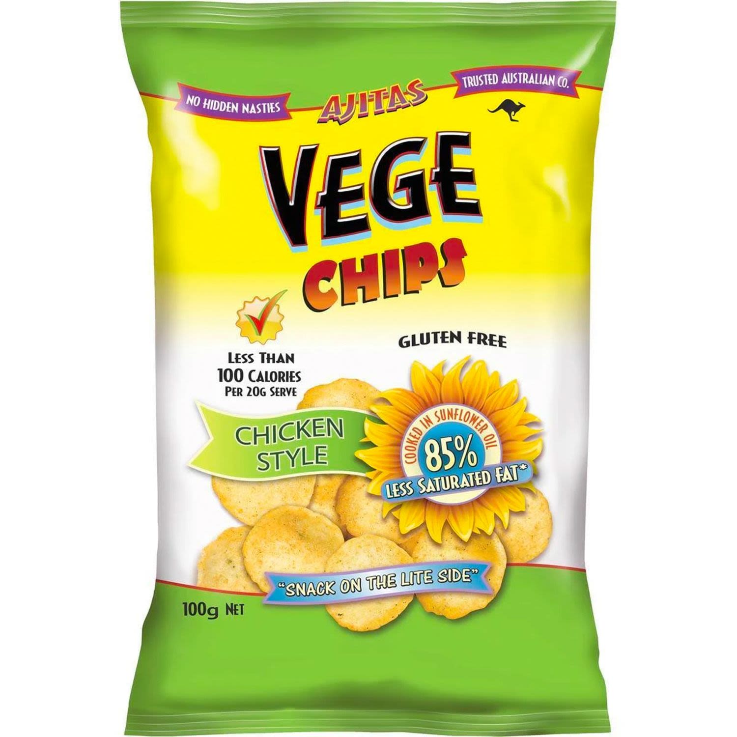 Ajitas Gluten Free Vege Chicken Style Chips, 100 Gram
