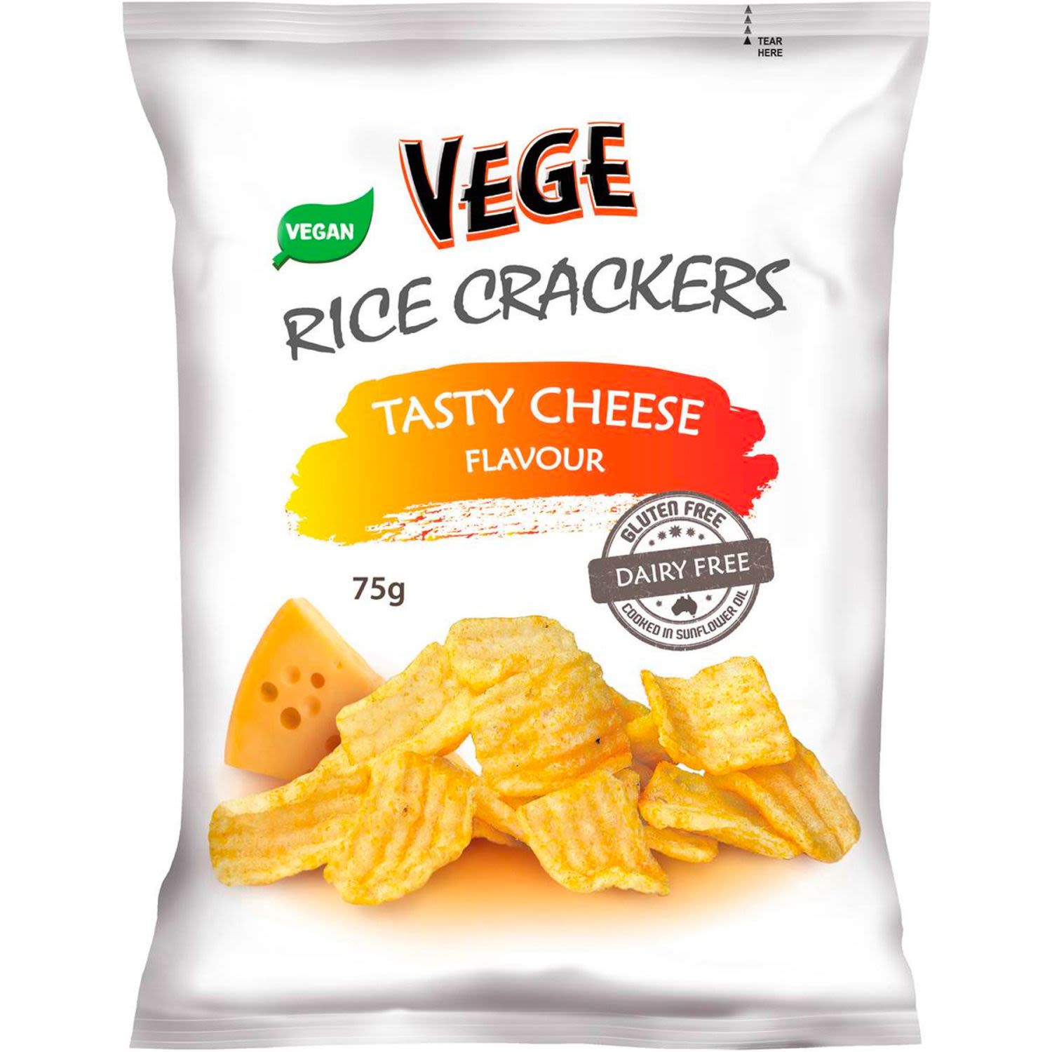 Ajitas Vege Chips Rice Crackers Cheese, 75 Gram